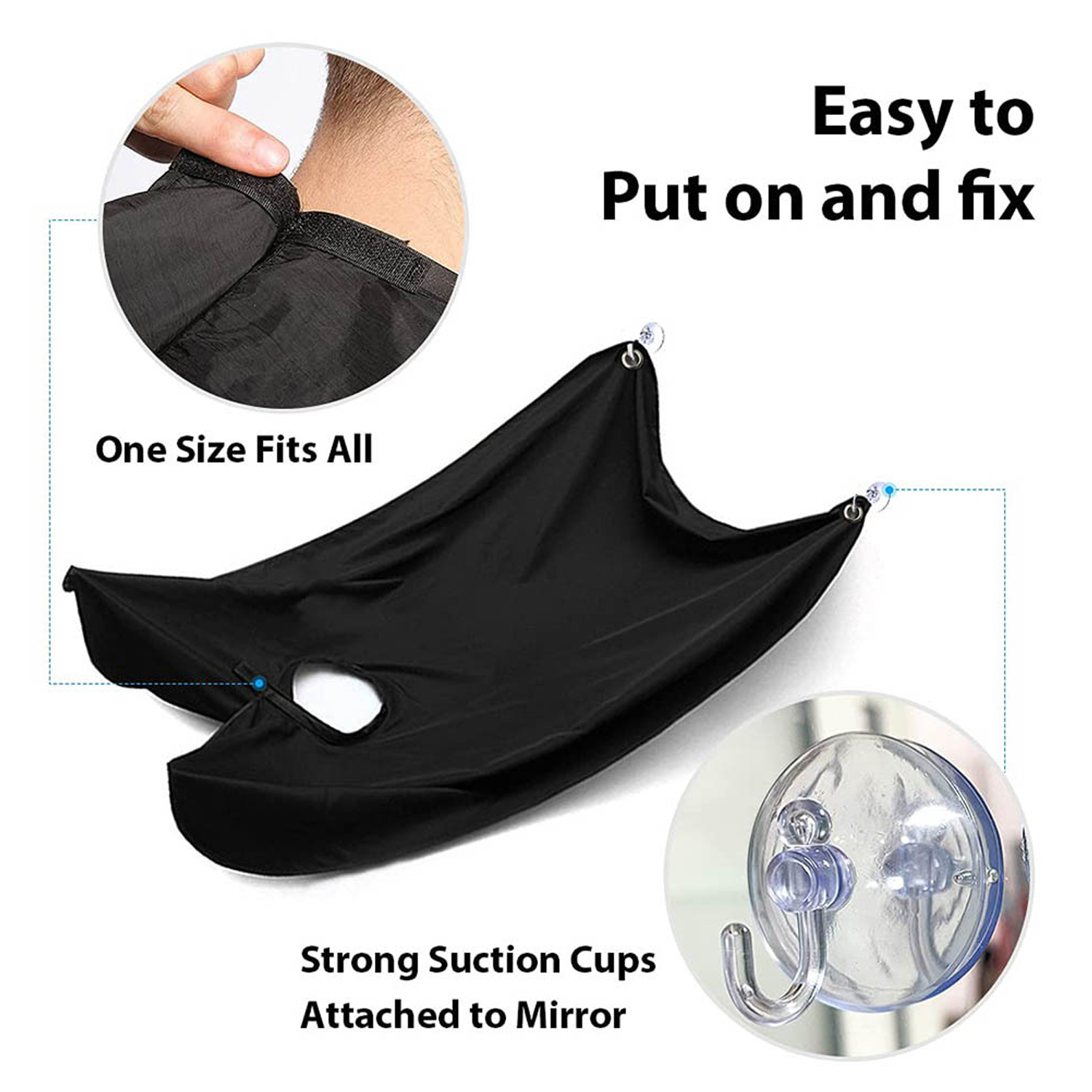 Beard Trimming Catcher Bib with 2 Suction Cups 2