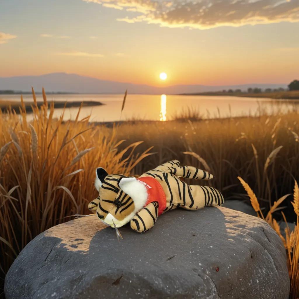 8" Laying Down Beanie Tiger 15