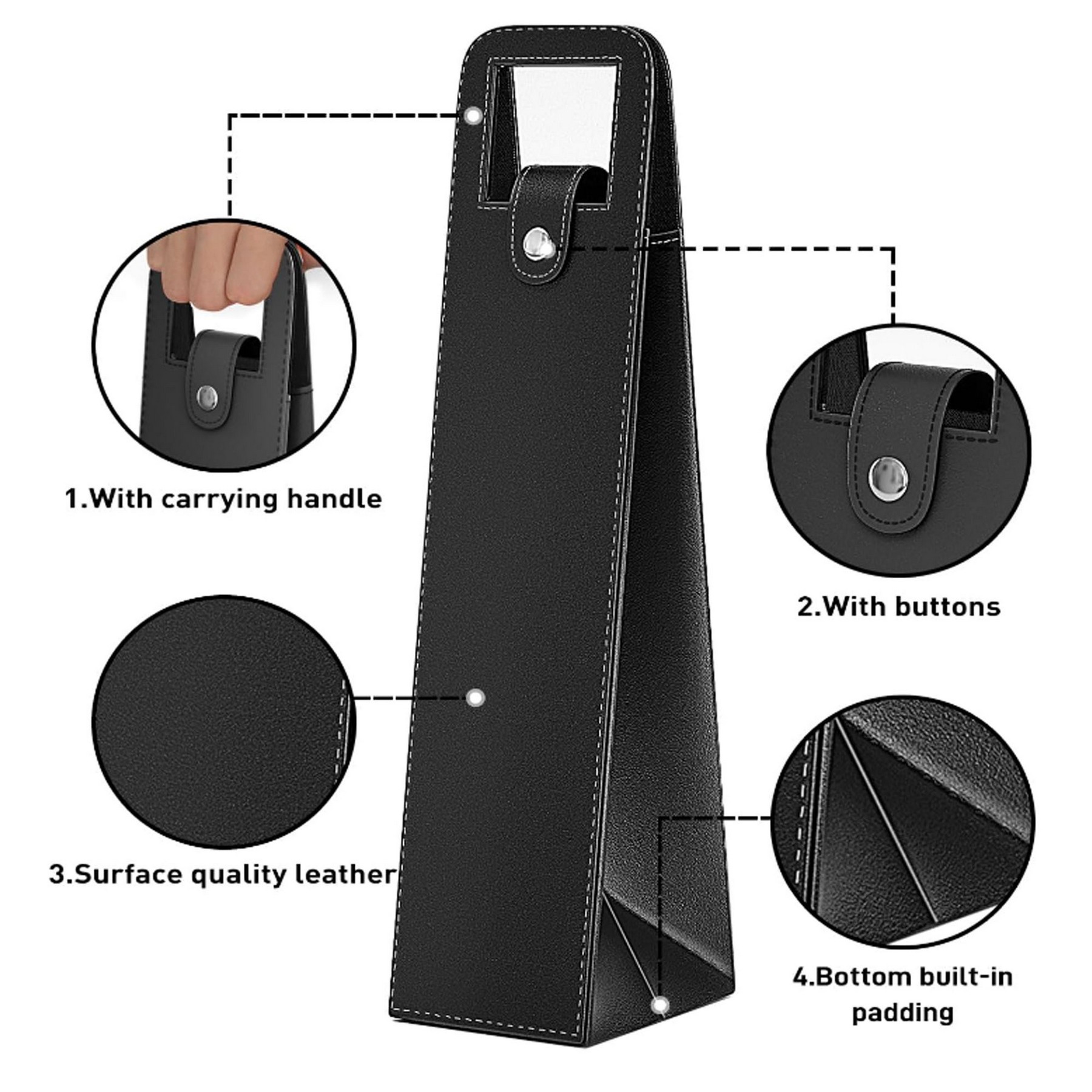 PU Leather Champagne Wine Tote Gift Bag 1