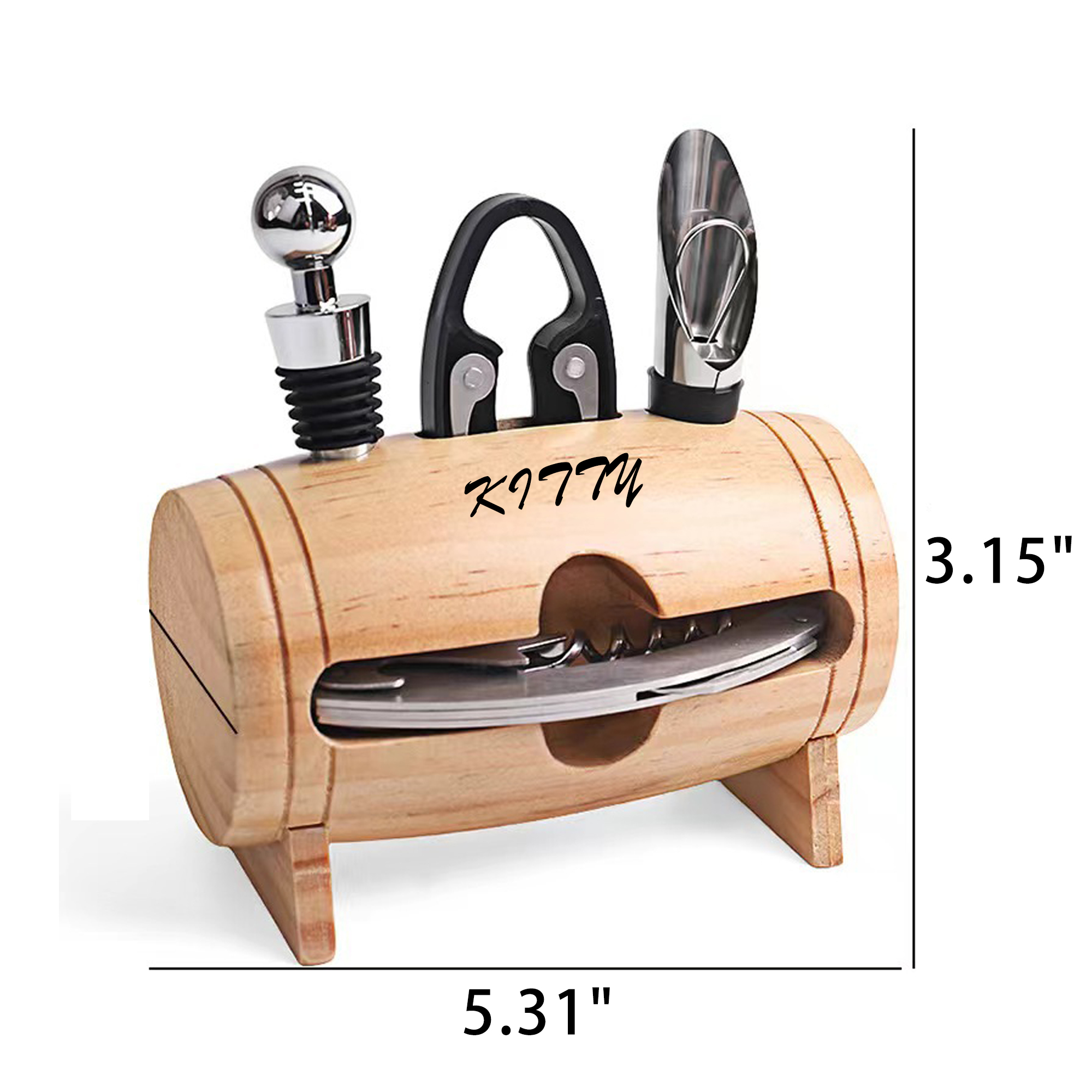 Bamboo 4-Piece Wine Tool Set 6
