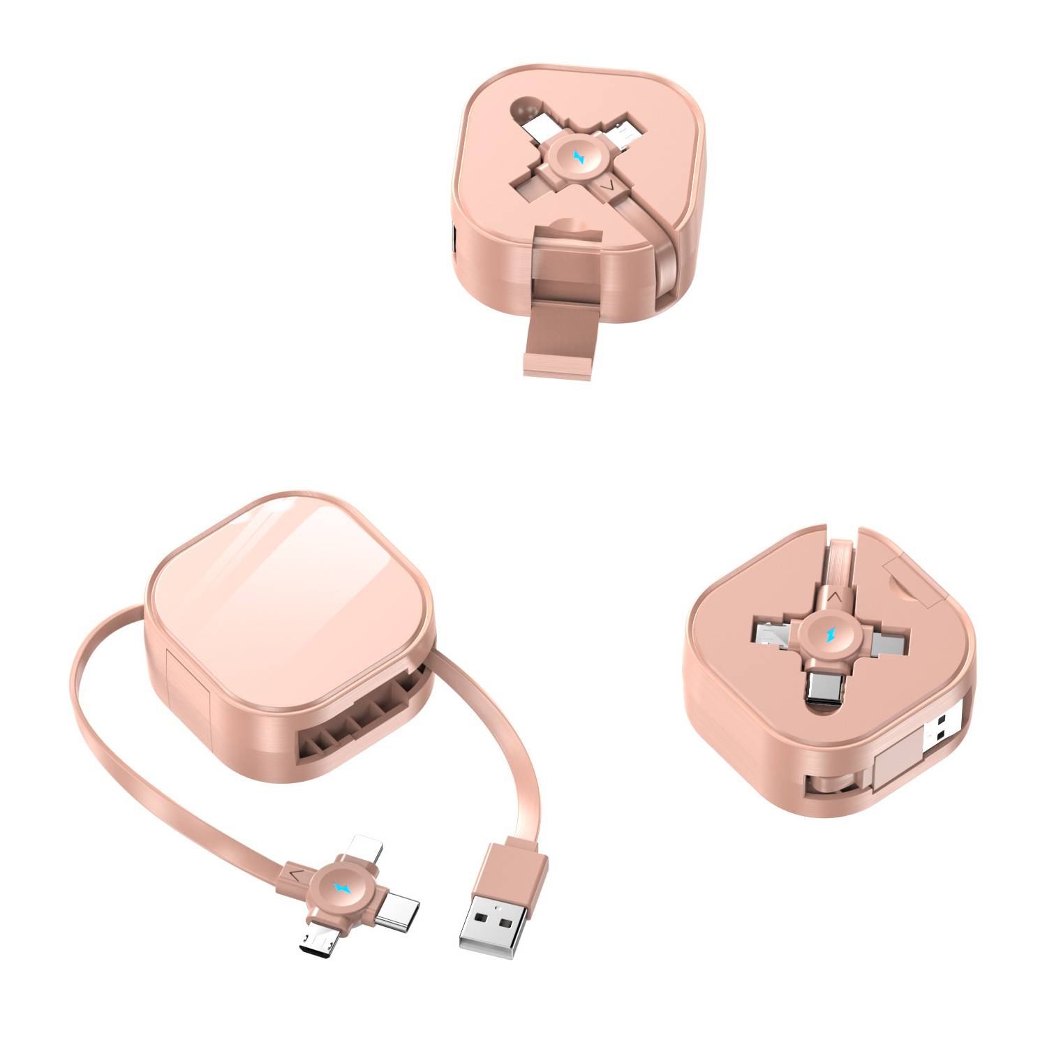3 in 1 Retractable Charging Cable with Phone Stand 3