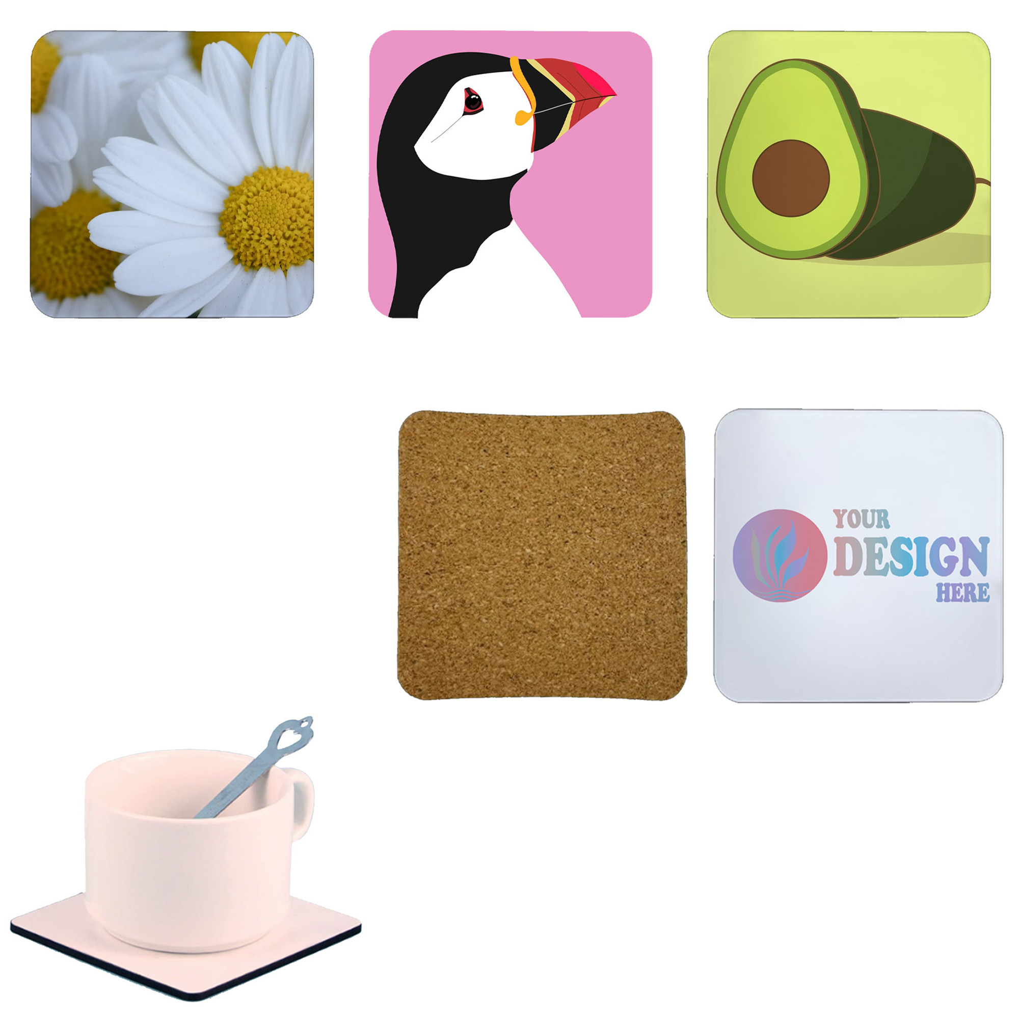 Full Color Printed Square Cup Coaster 2