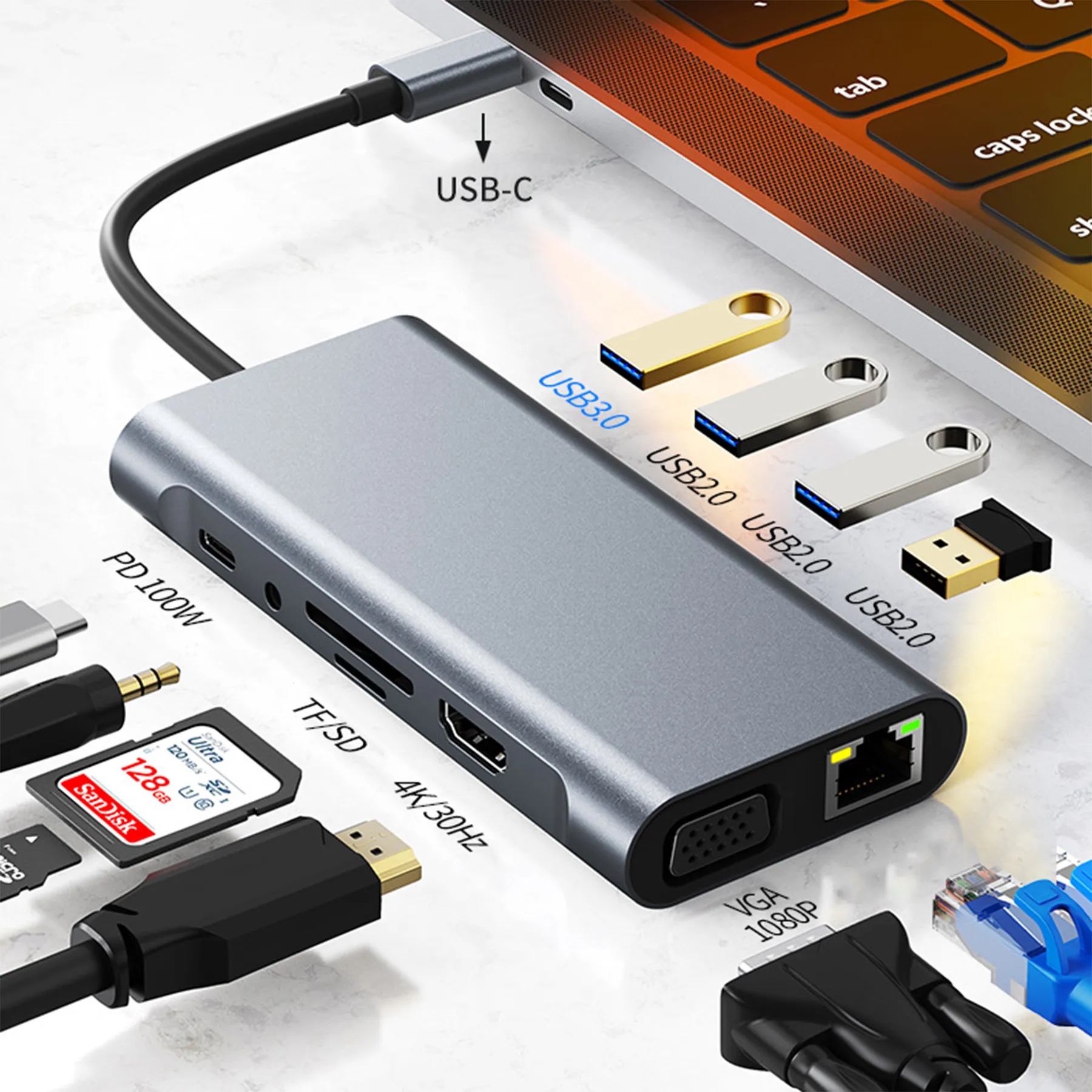 12 in1 USB C Hub Multiport Docking Station 2