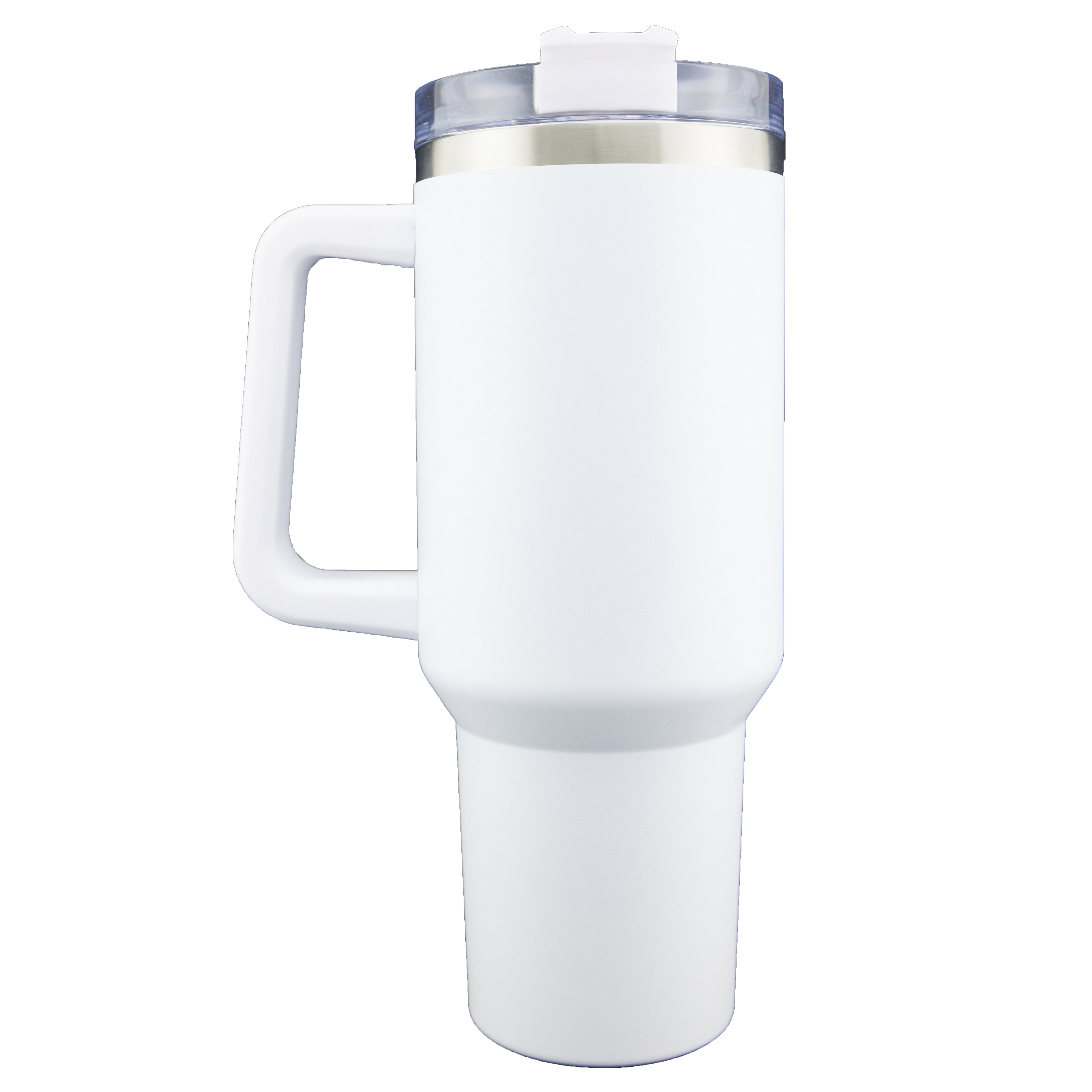 Scenesetter 40oz Double Wall Stainless Steel Vacuum Insulated Tumbler with Handle and Straw (White)