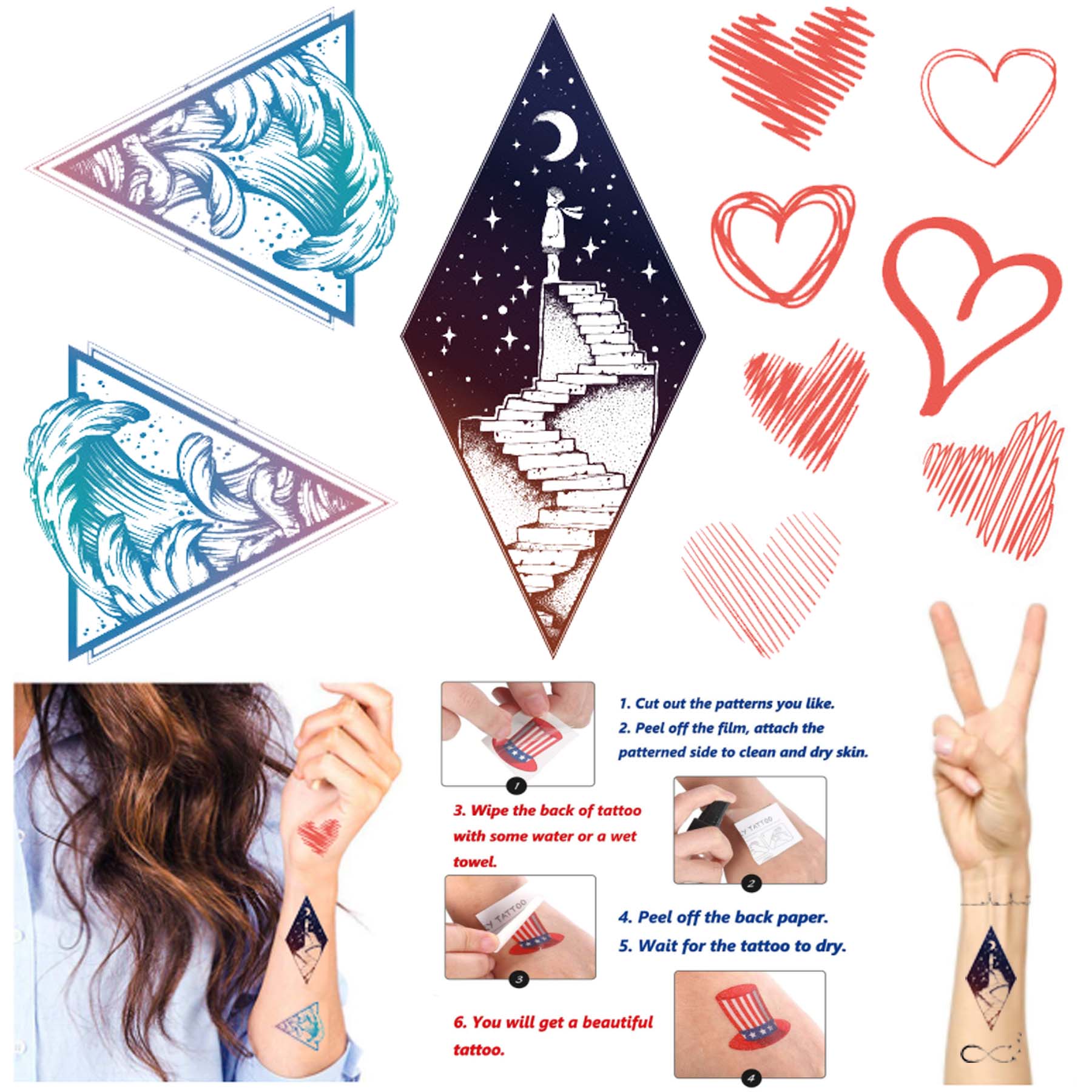 2"x 2" Custom Temporary Tattoos 1