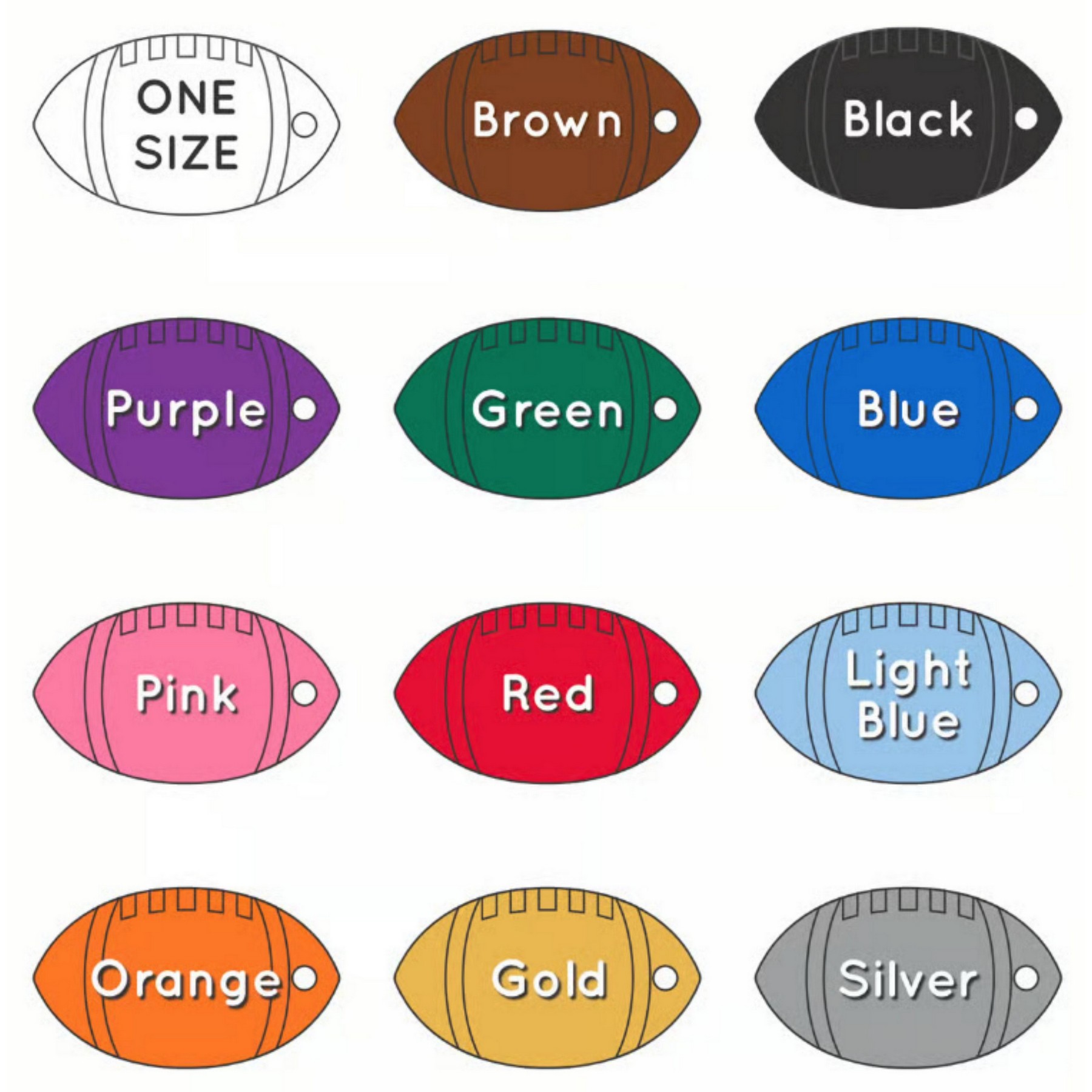 Football Aluminum Tag - 100% MADE IN THE USA