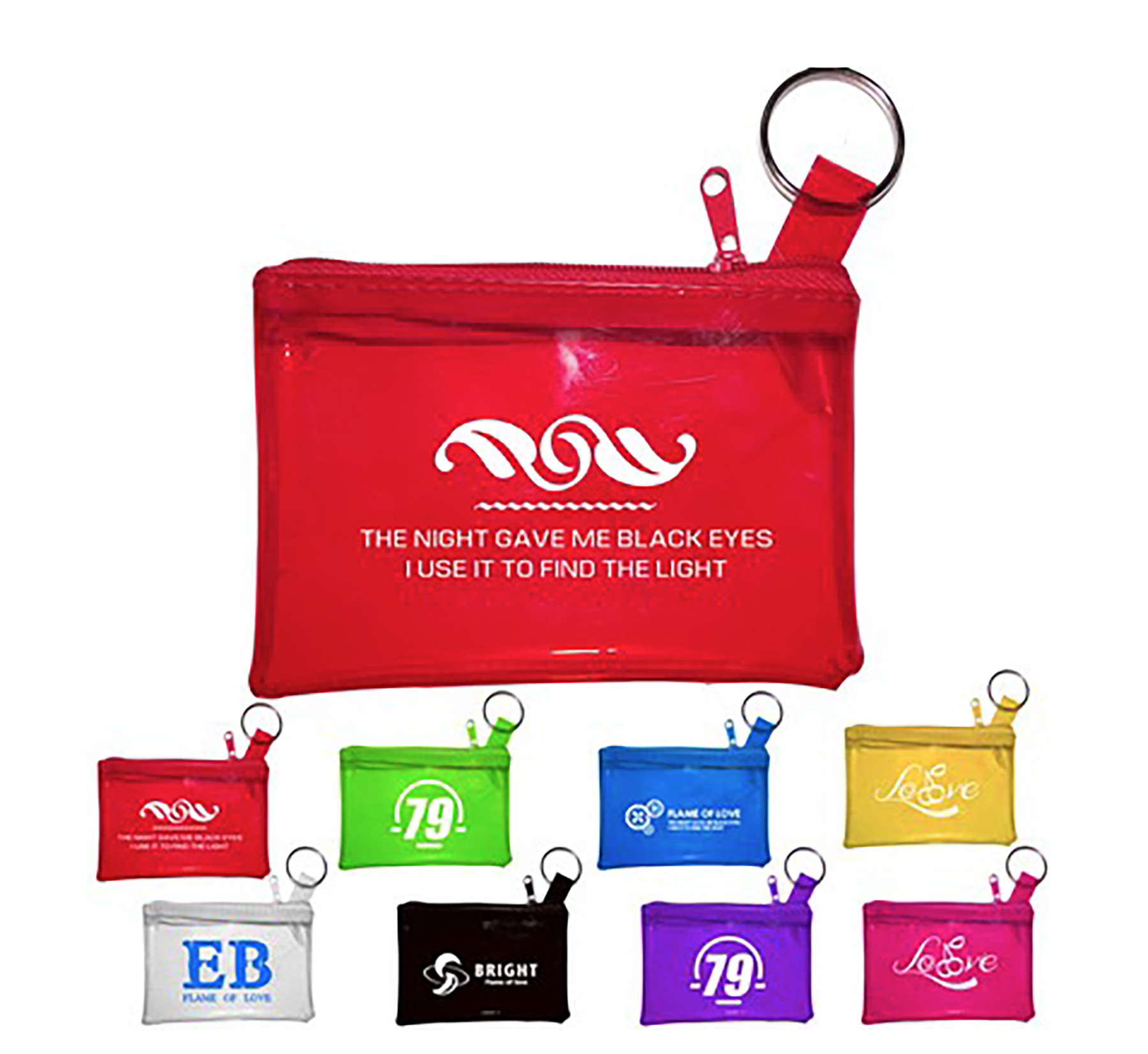 PVC Zipper Coin Bag With Key Ring 2