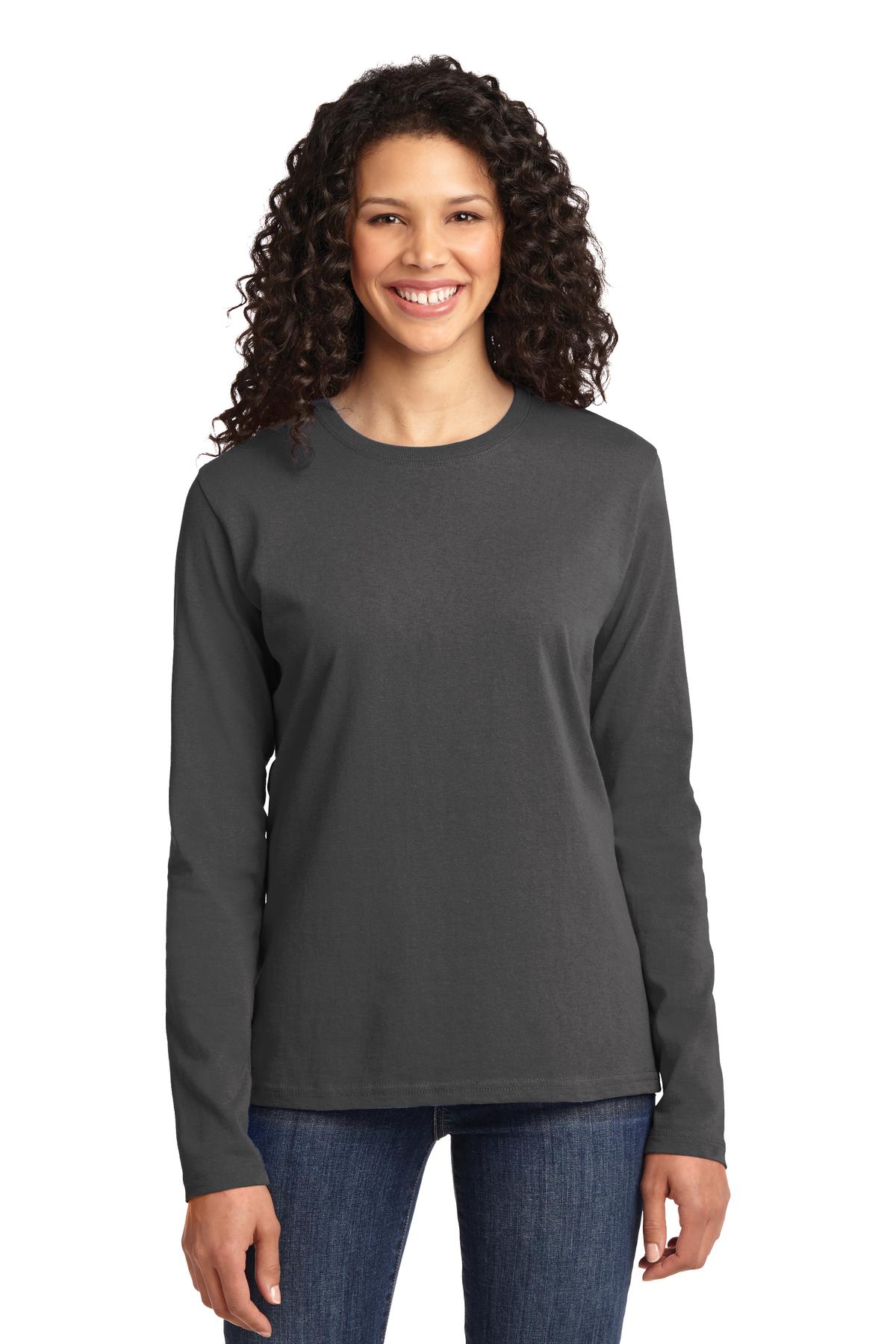 Port & Co Women's Long Sleeve Core Cotton Tee. LPC54LS 113