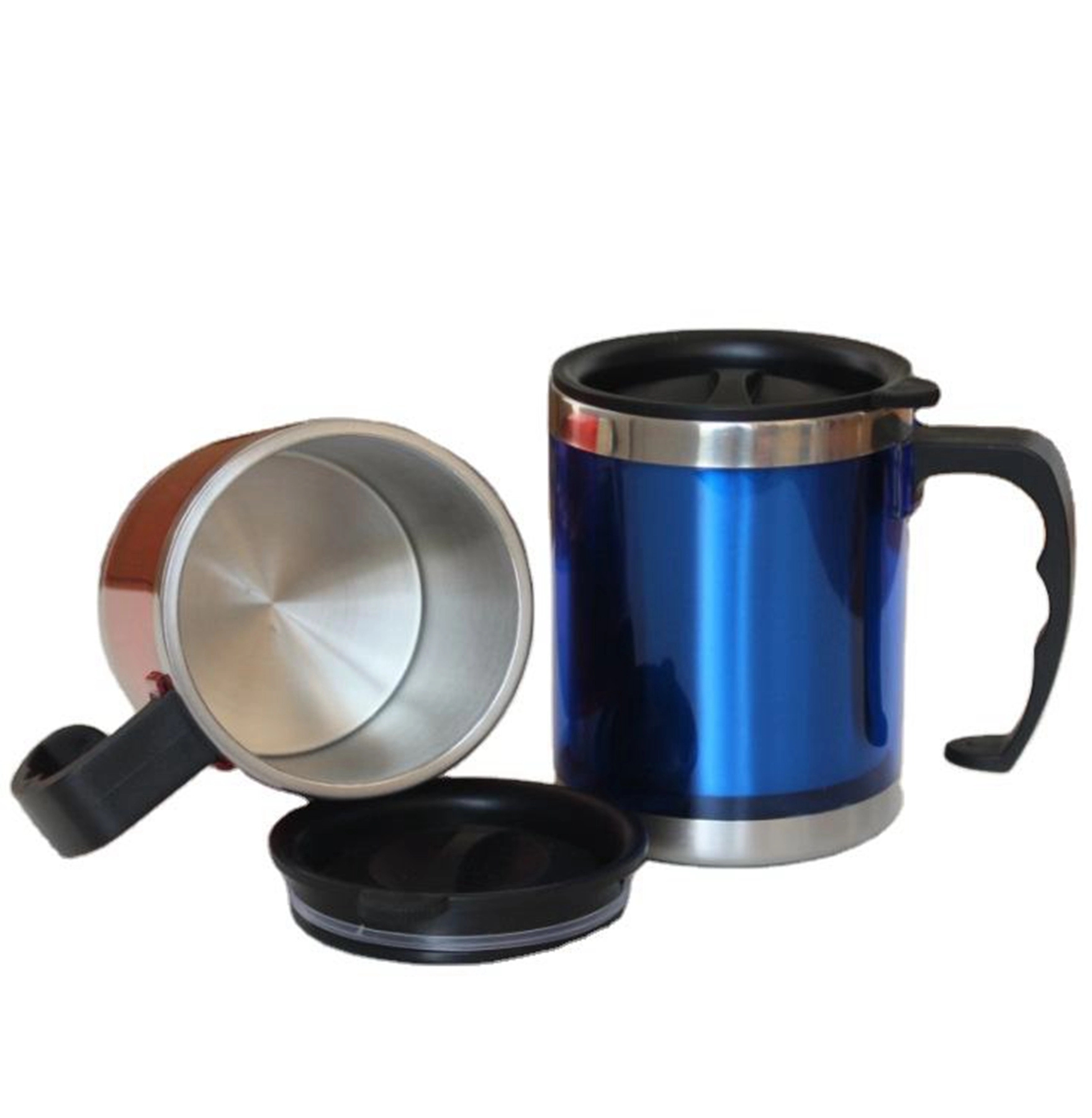 15 Oz. Plastic Shell Double Wall Coffee Travel Mug With Lid 5