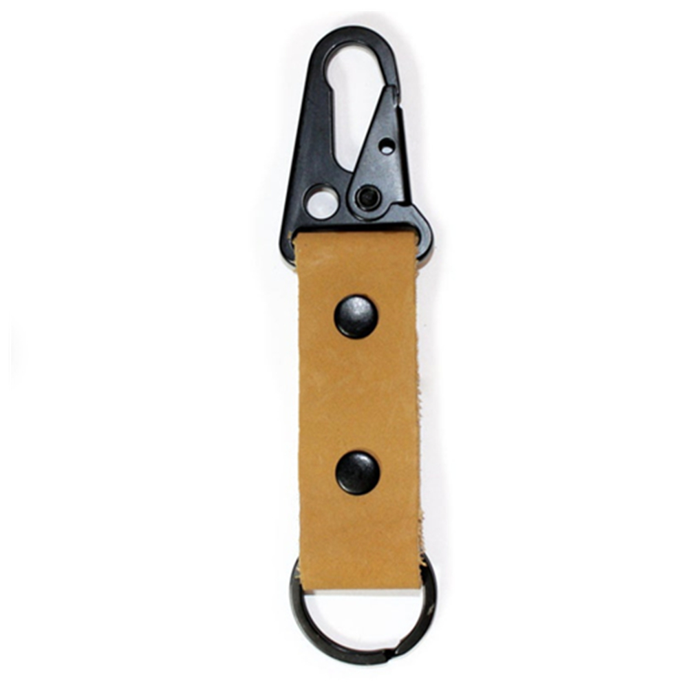 Leather Keychain With Antique Nickel Carabiners 2
