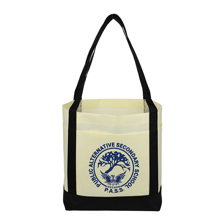 18"W x 12"H x 7" Gusset - "THE CRUISER" Faux Canvas 3-Pocket Value Tote 36