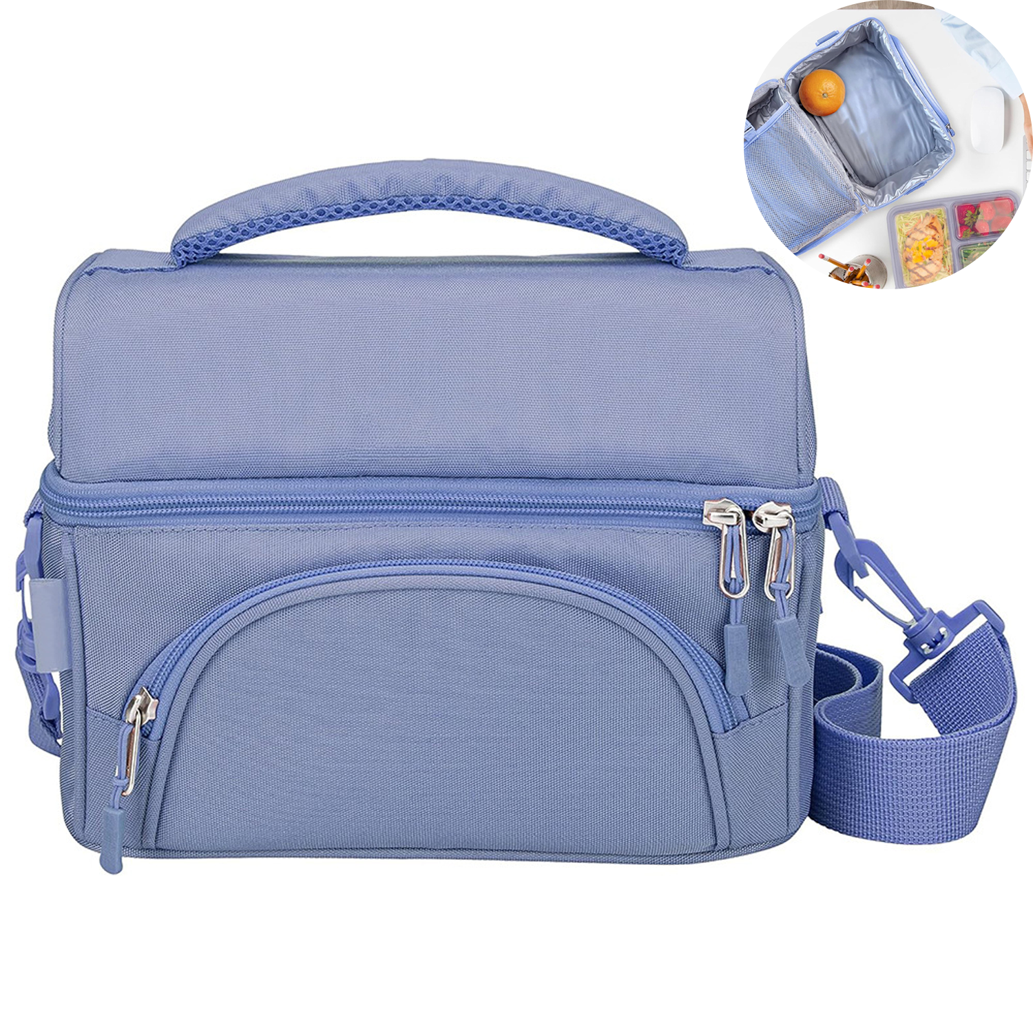 Large Capacity Oxford Cloth Insulated Crossbody Bag 7