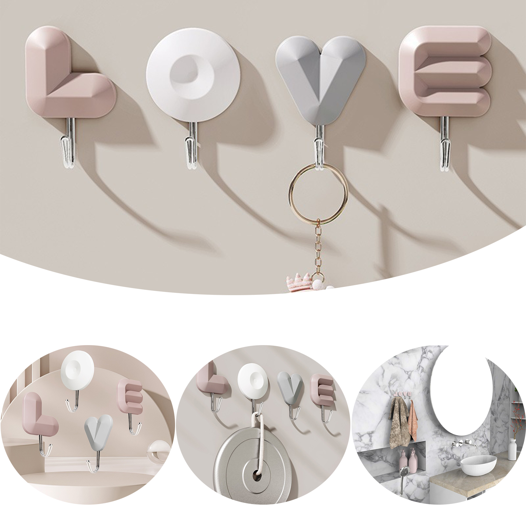 Plastic Love Letter Adhesive Hook