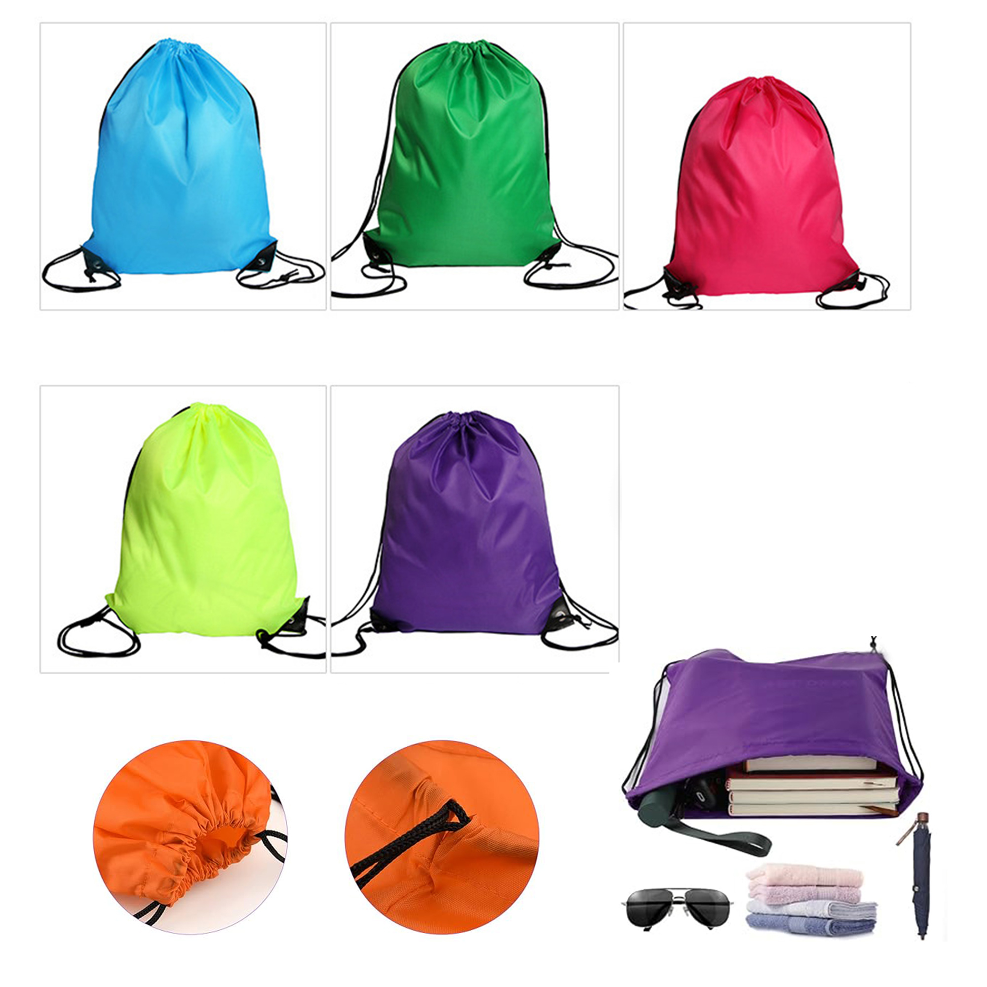 Non Woven Portable Drawstring Backpack 4