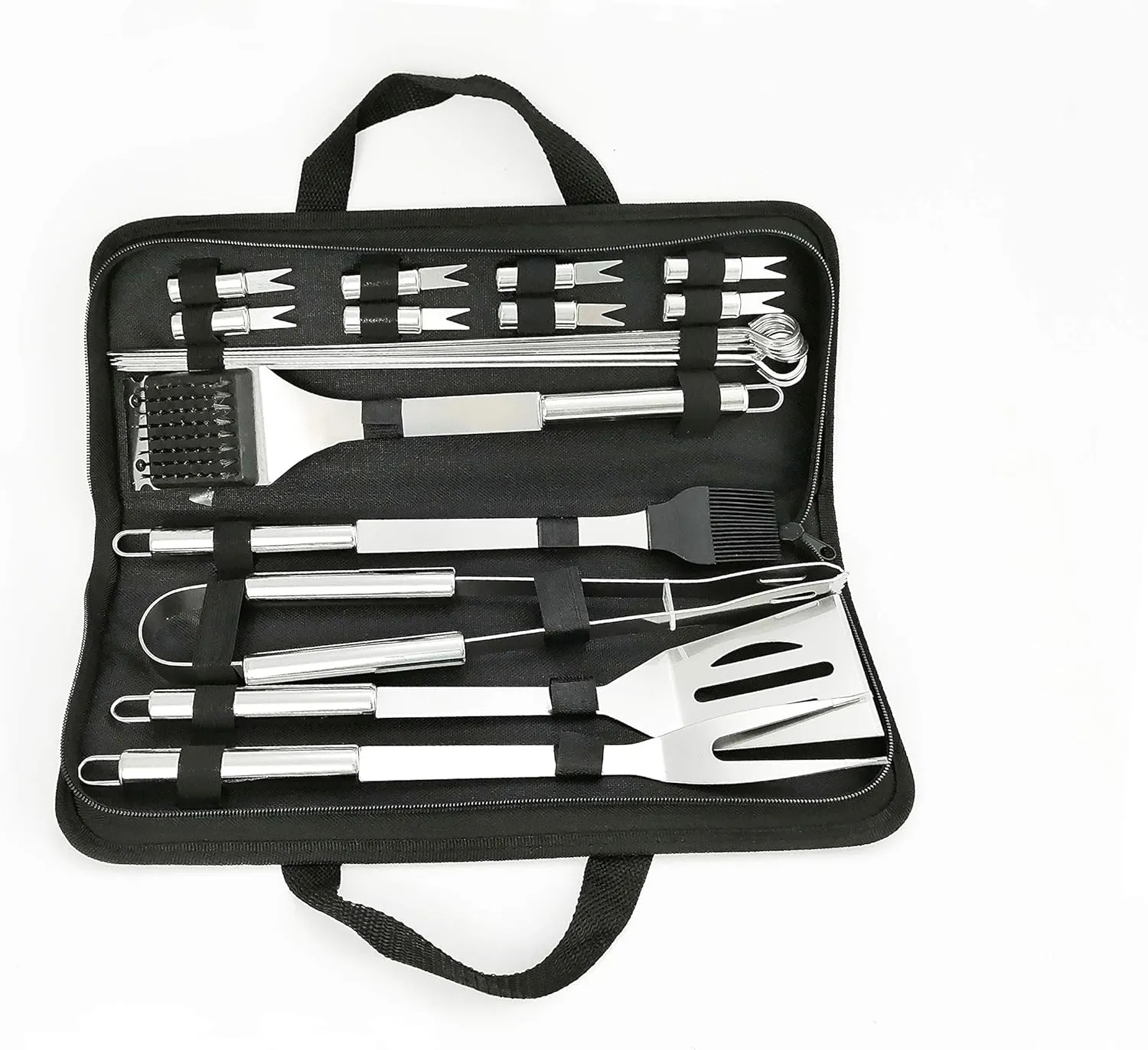 Stainless Steel BBQ Grill Tool Kit with Carrying Bag 20pcs 7