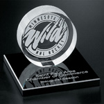Hockey Puck on Black Glass Base 8