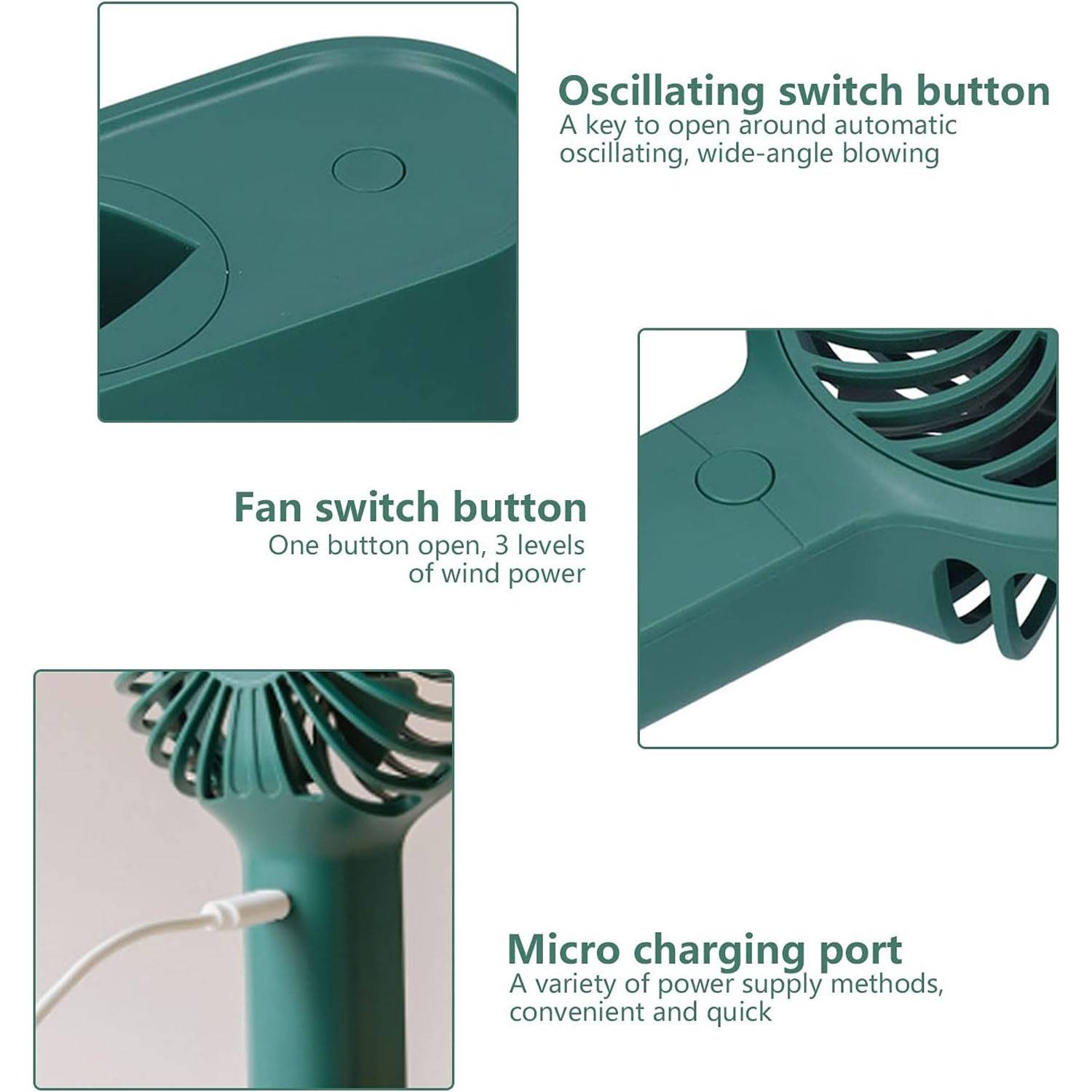 Automatic Head Shaking Personal Fan 5
