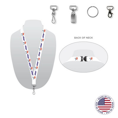 USA Made Full Color Digitally Sublimated Lanyard w/ Safety Sewn Breakaway- 5/8" w/ Clip Choice