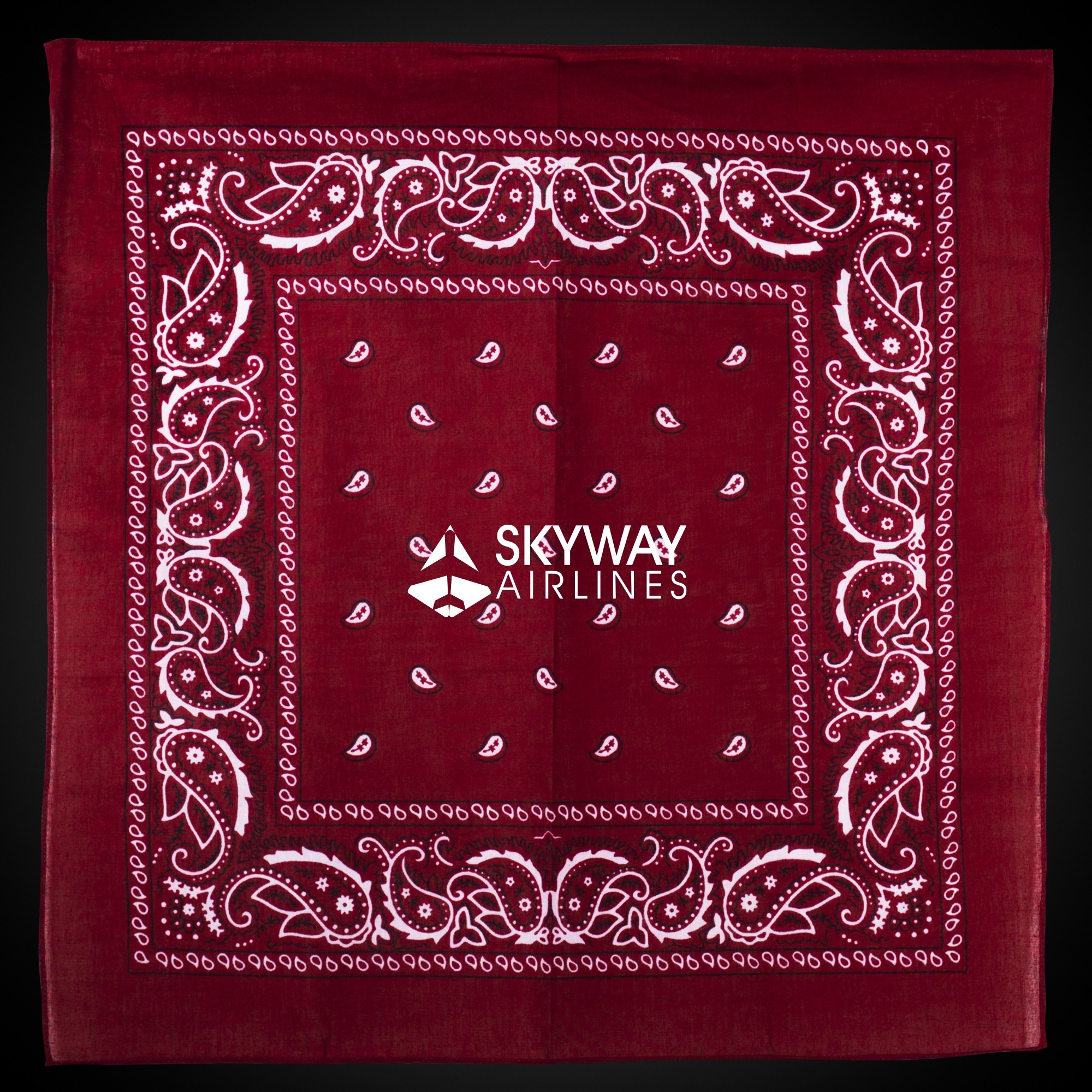 Burgundy 22" x 22" Cotton Paisley Bandanas 6