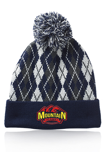 Diamond Pattern Knitted Pompom Beanies 4