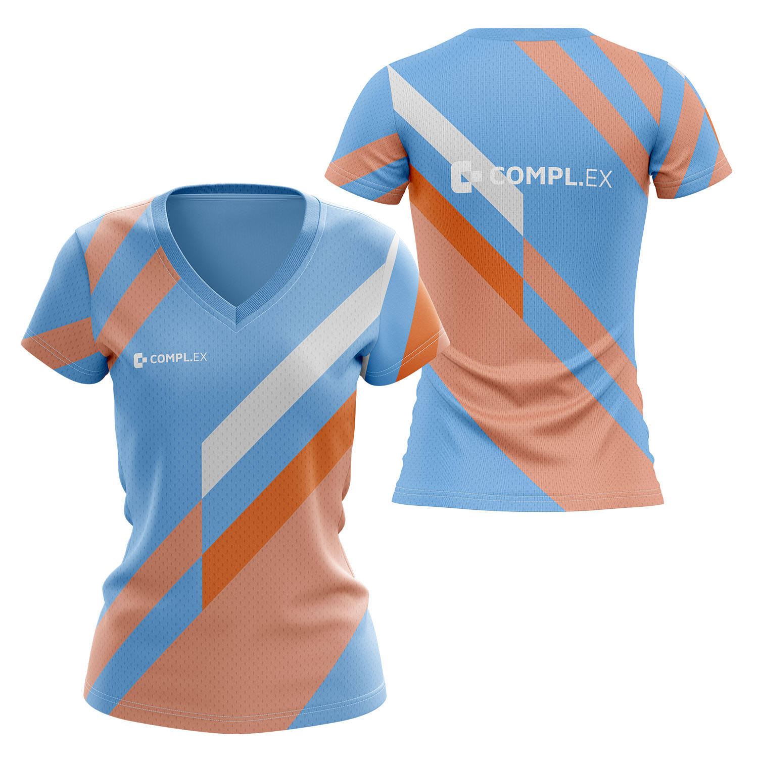 Women's 160 GSM Birdseye Mesh Performance V-Neck Short Sleeve T-shirt 2