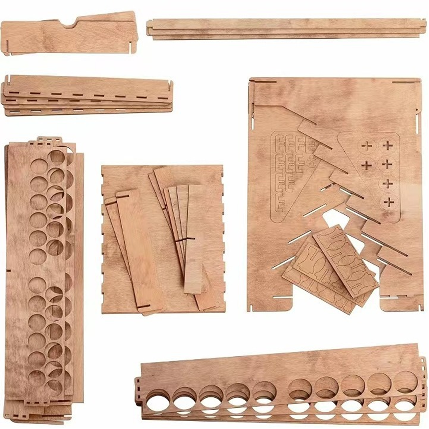 74Holes Vintage Wooden Paint Organizer 7
