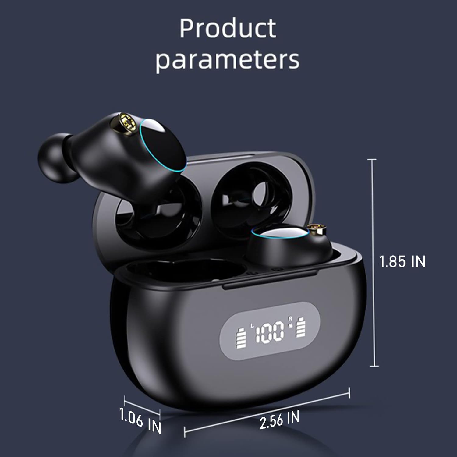 Bluetooth Headphones with LED Digital Display 2