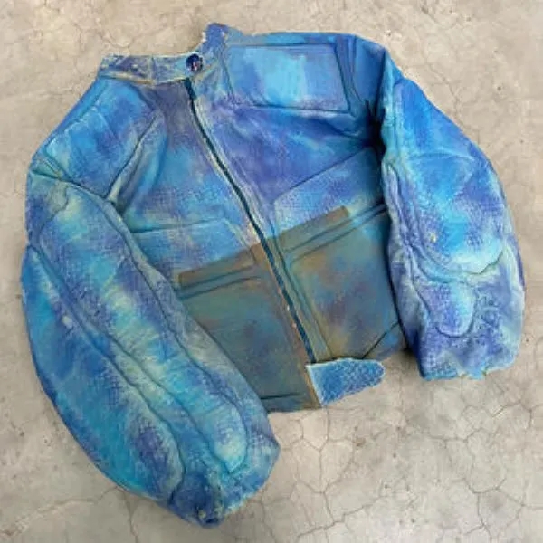 DiZNEW Men's Acid Washed Destruction Bomber Coat 2