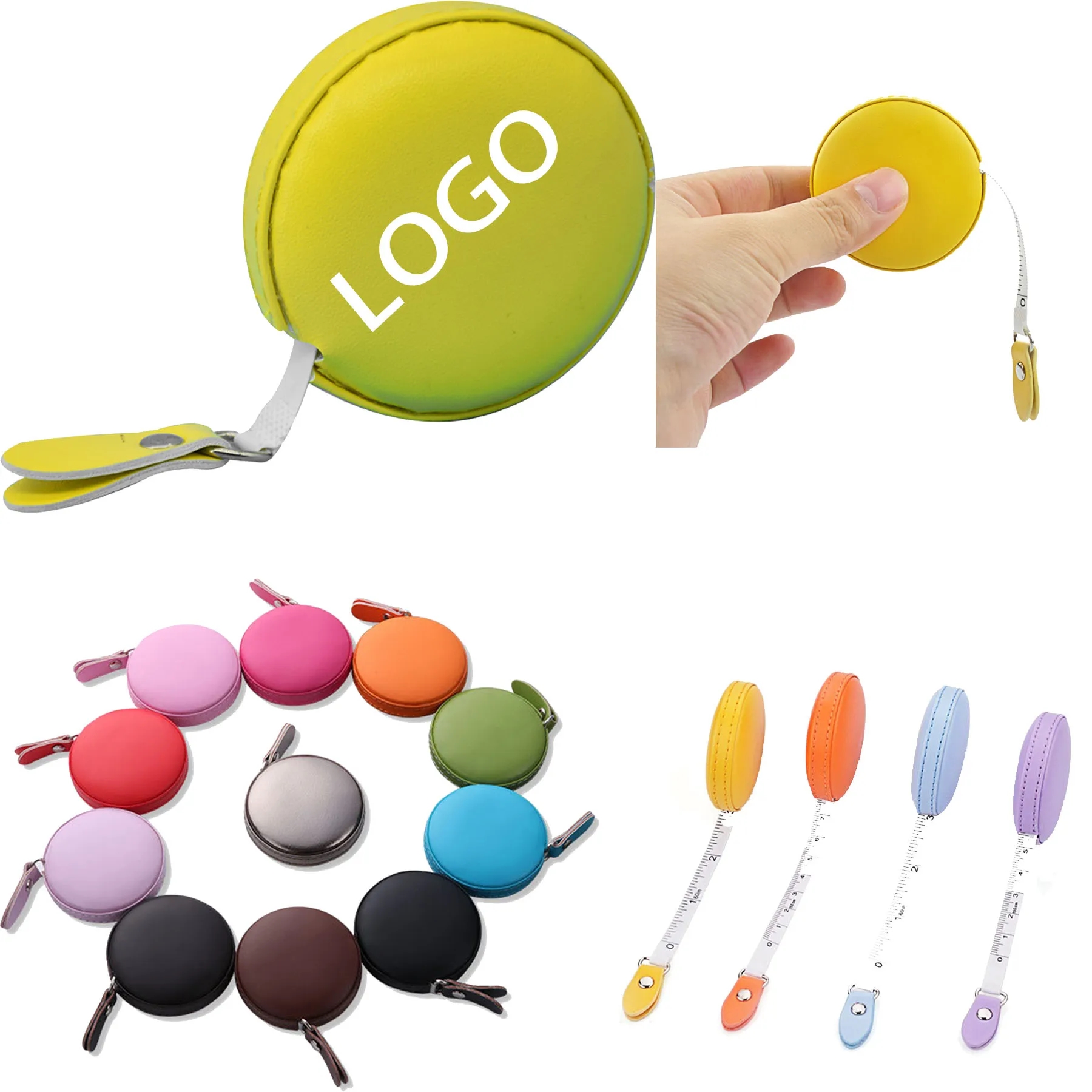 Mini PU Leather Round Sewing Tape Measure 2