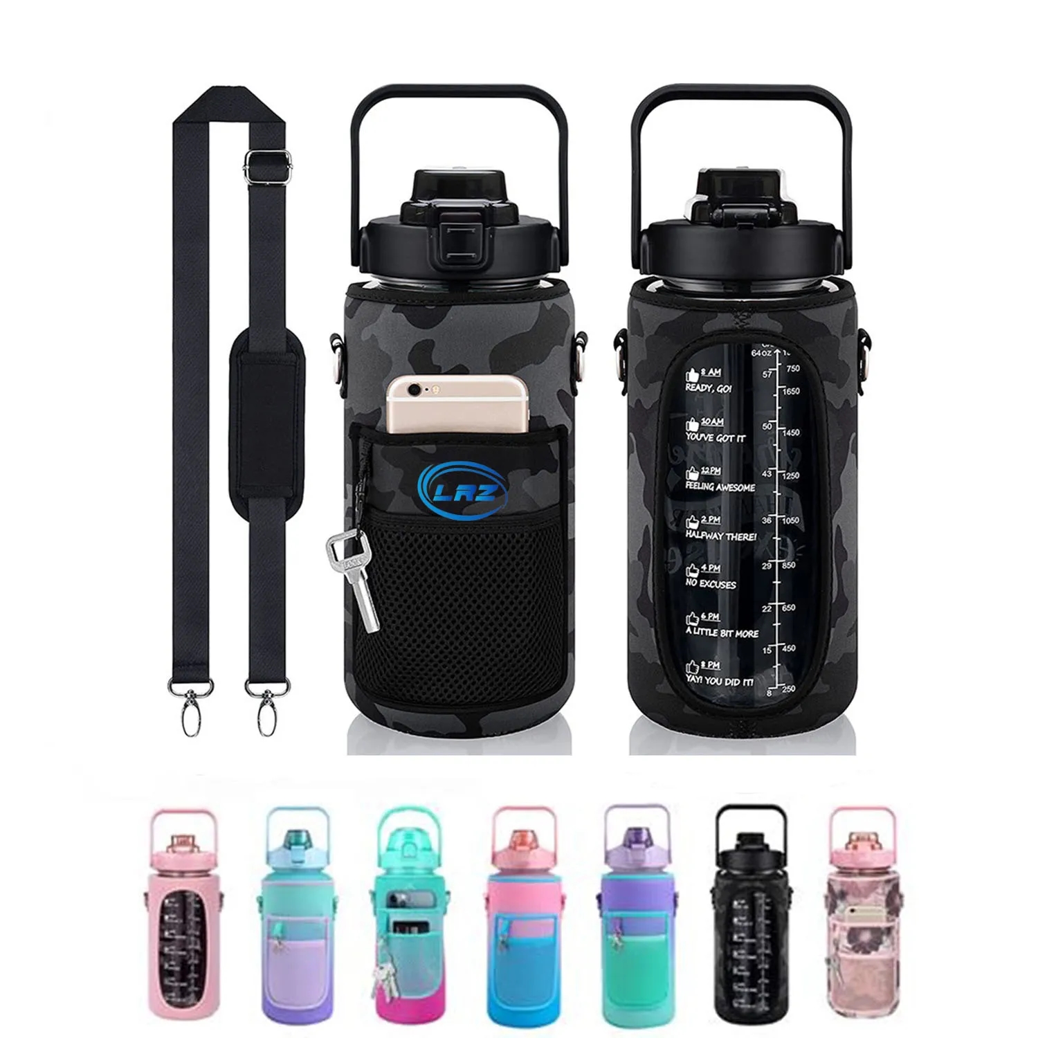 70oz Water Bottle With Sleeve 1