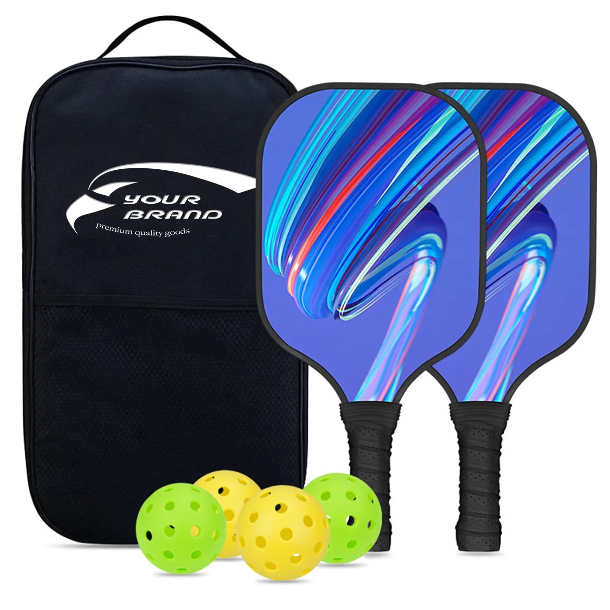 Unisex Comfort Grip Carbon Fiber Pickleball Paddles Set 1