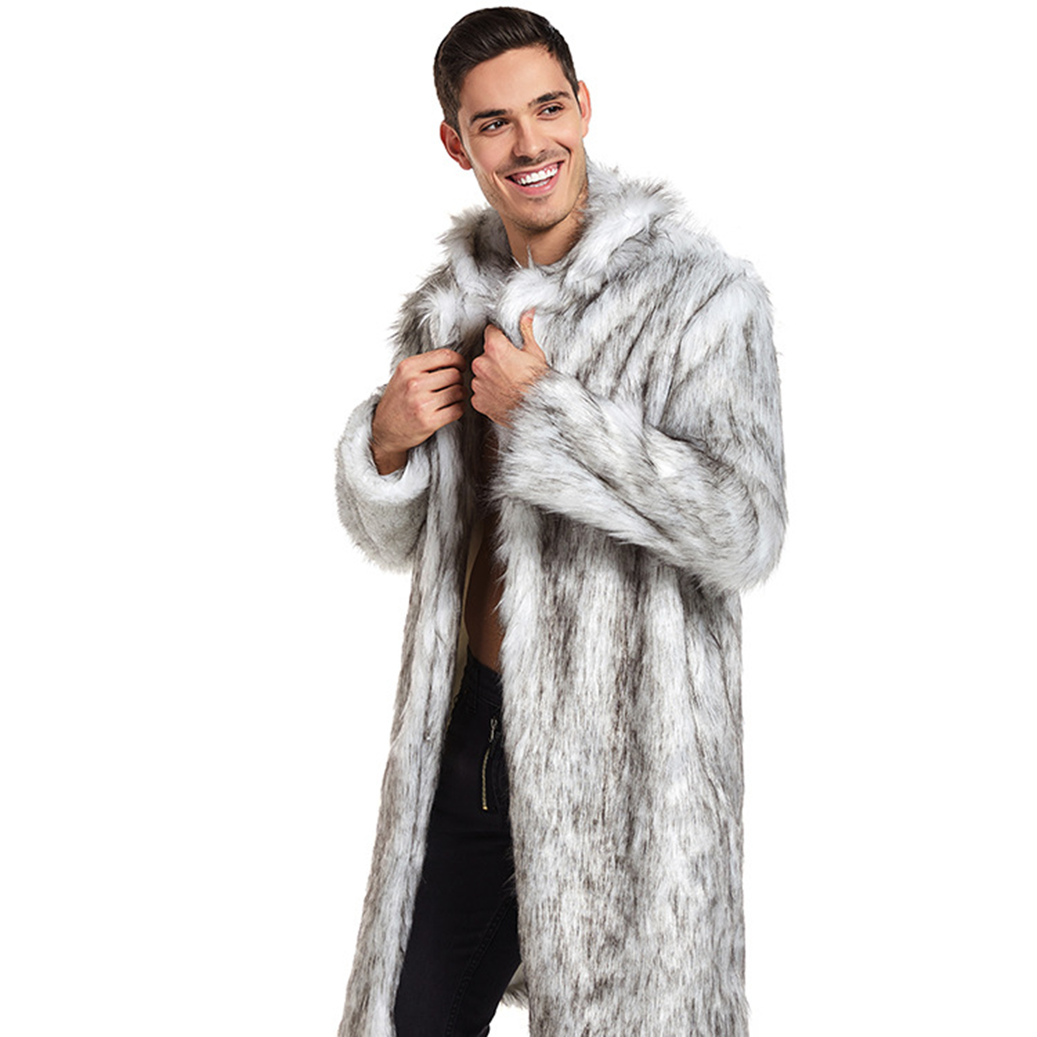 Faux Fur Long Overcoat 3