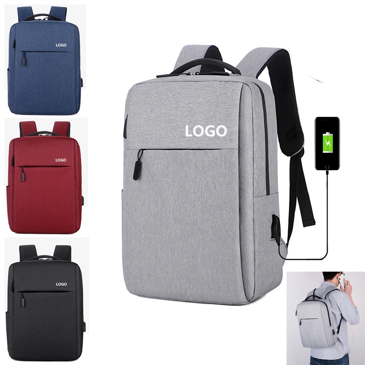 Laptop Backpack USB Charging Port 2