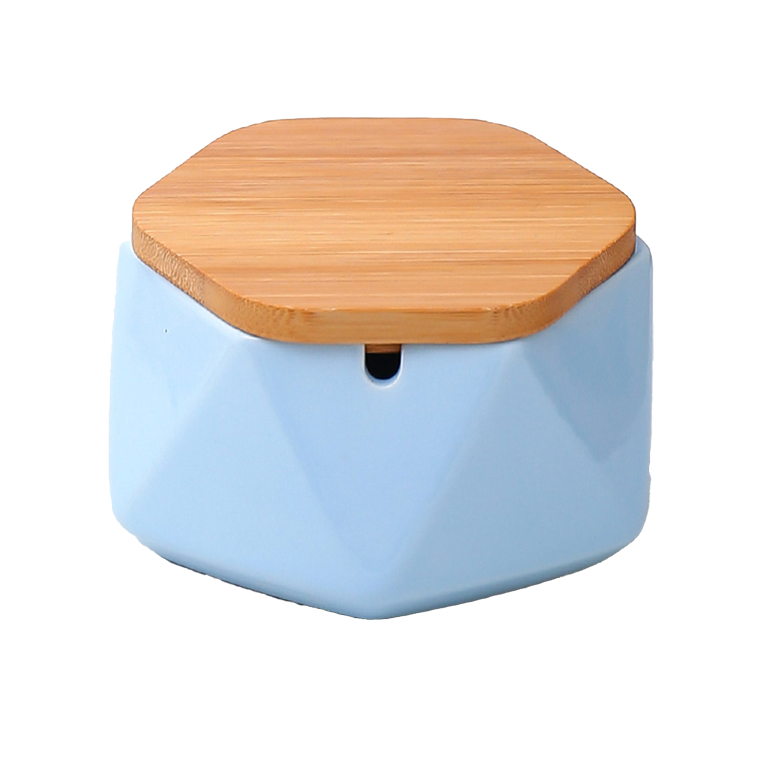 Simple Ceramic Ashtray w/ Bamboo Lid 10