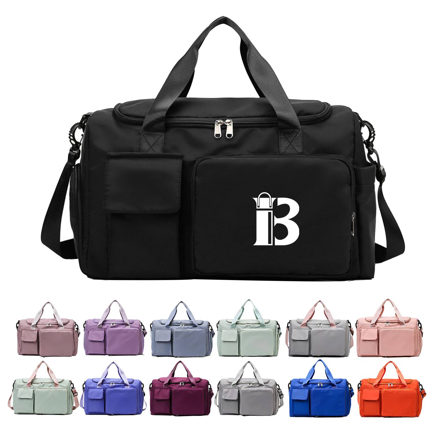 Oxford Foldable Travel Duffel Bag With Shoes Compartment 10