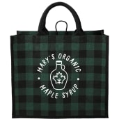Buffalo Plaid Printed Jute Tote 35