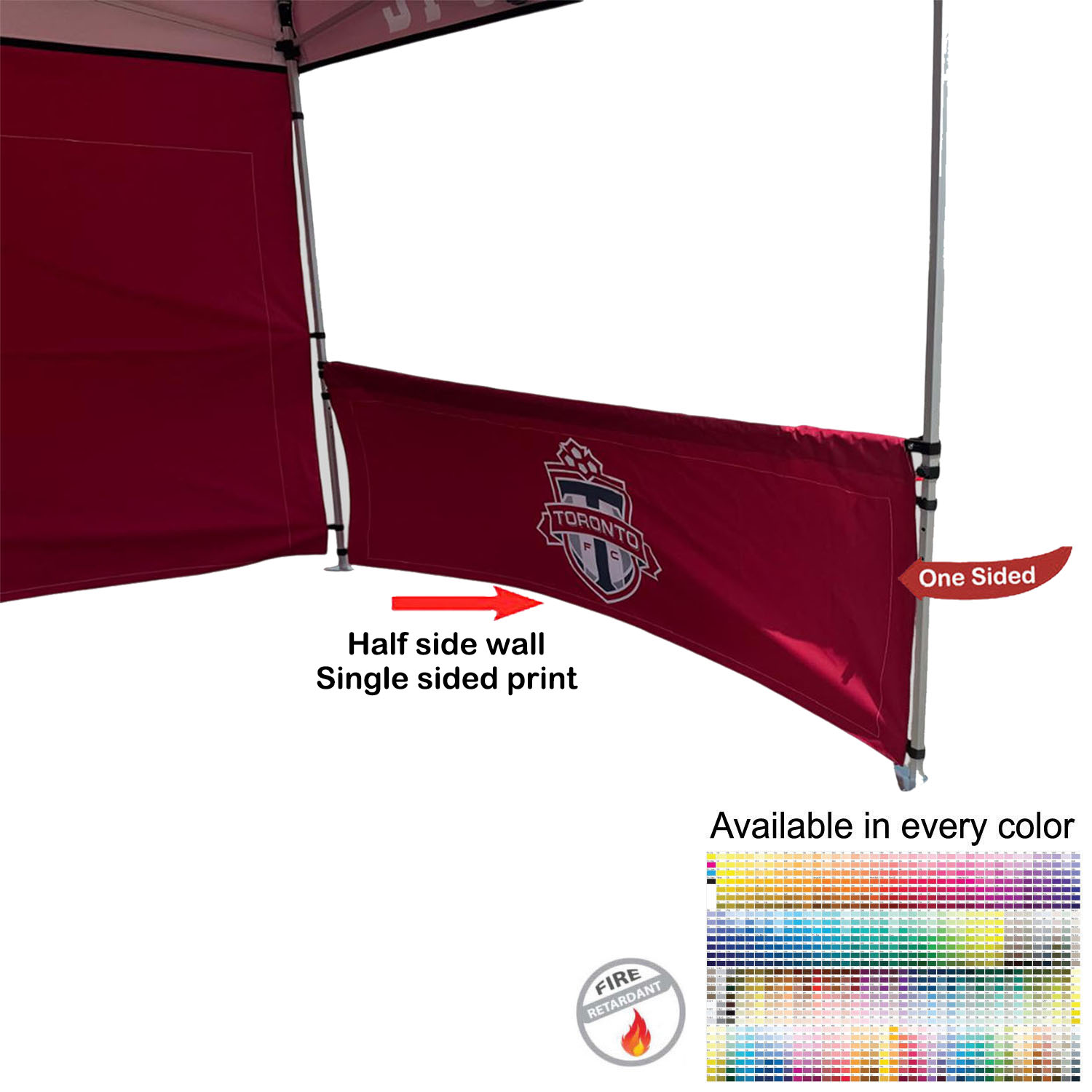 24Hr Express Ship - Half Side Wall for 10x15 Tent Kit, Sublimated, Single Sided Print 4
