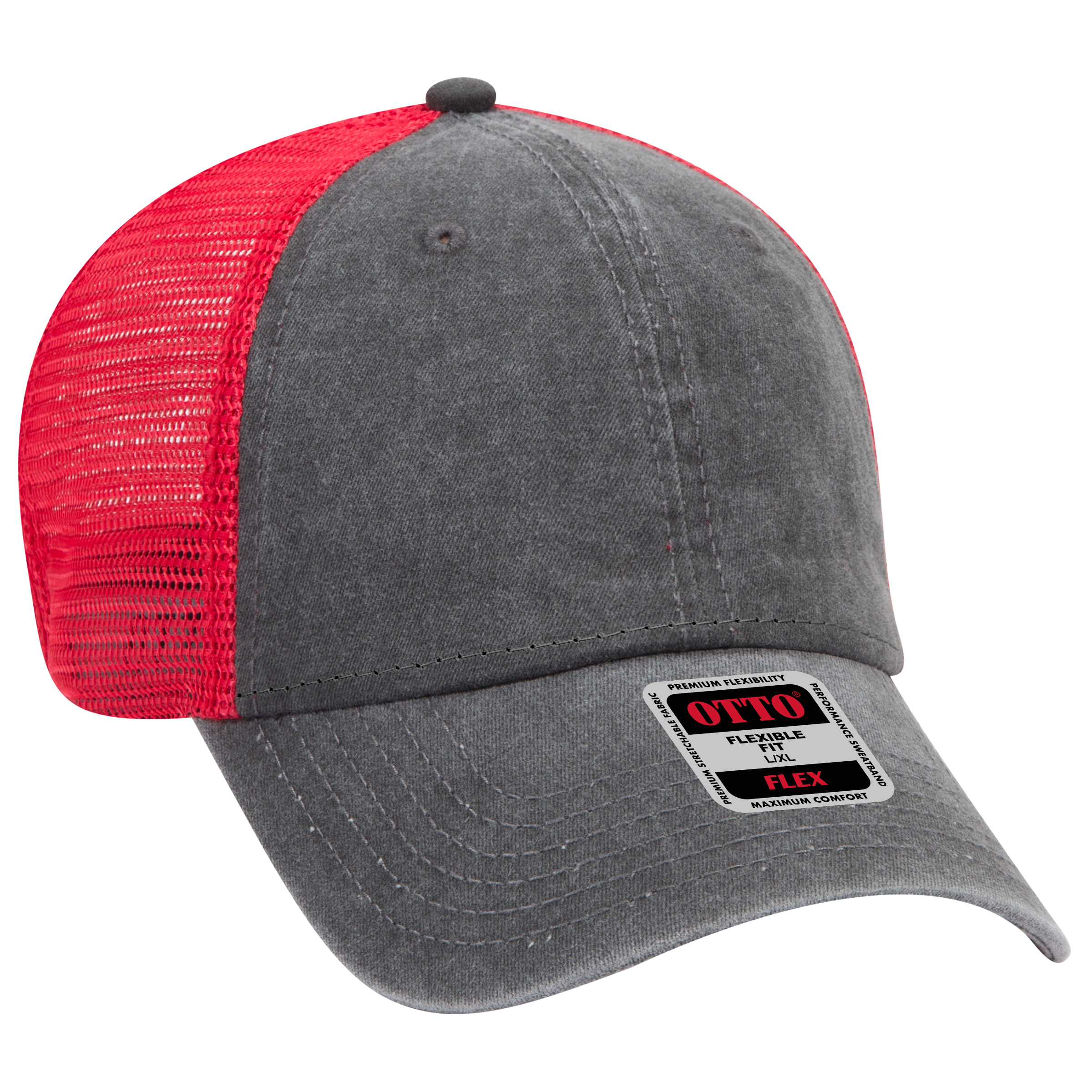 OTTO CAP® OTTO FLEX® Fitted 6 Panel Low Profile Mesh Back Trucker Hat 7