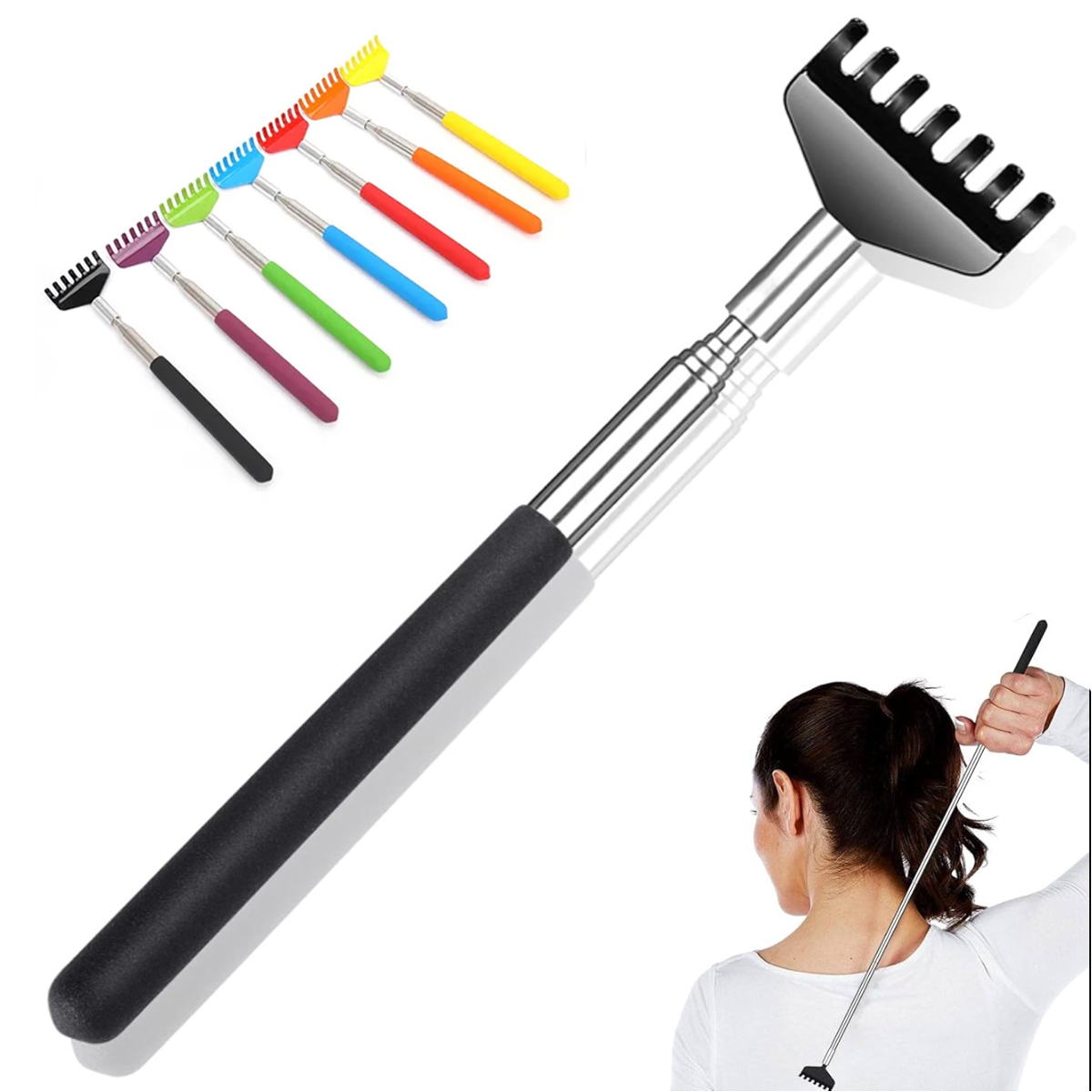 Extendable Telescopic Back Scratcher with Rubber Handle 2