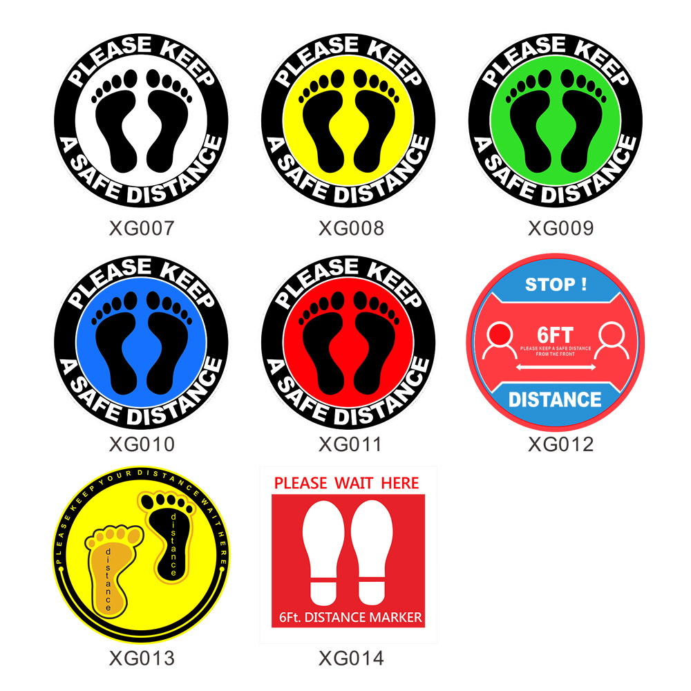 12" PVC Round Social Distancing Floor Sticker & Decals