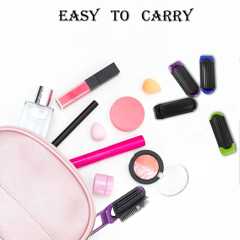 Portable Folding Hair Brush w/Mirror Compact Pocket Hair Comb 6