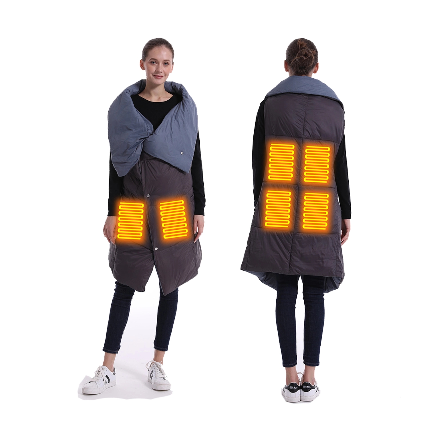 Soft Electric Blanket Heated Throw Poncho Wrap, custom hoodie or sweatshirt with logo imprint 2