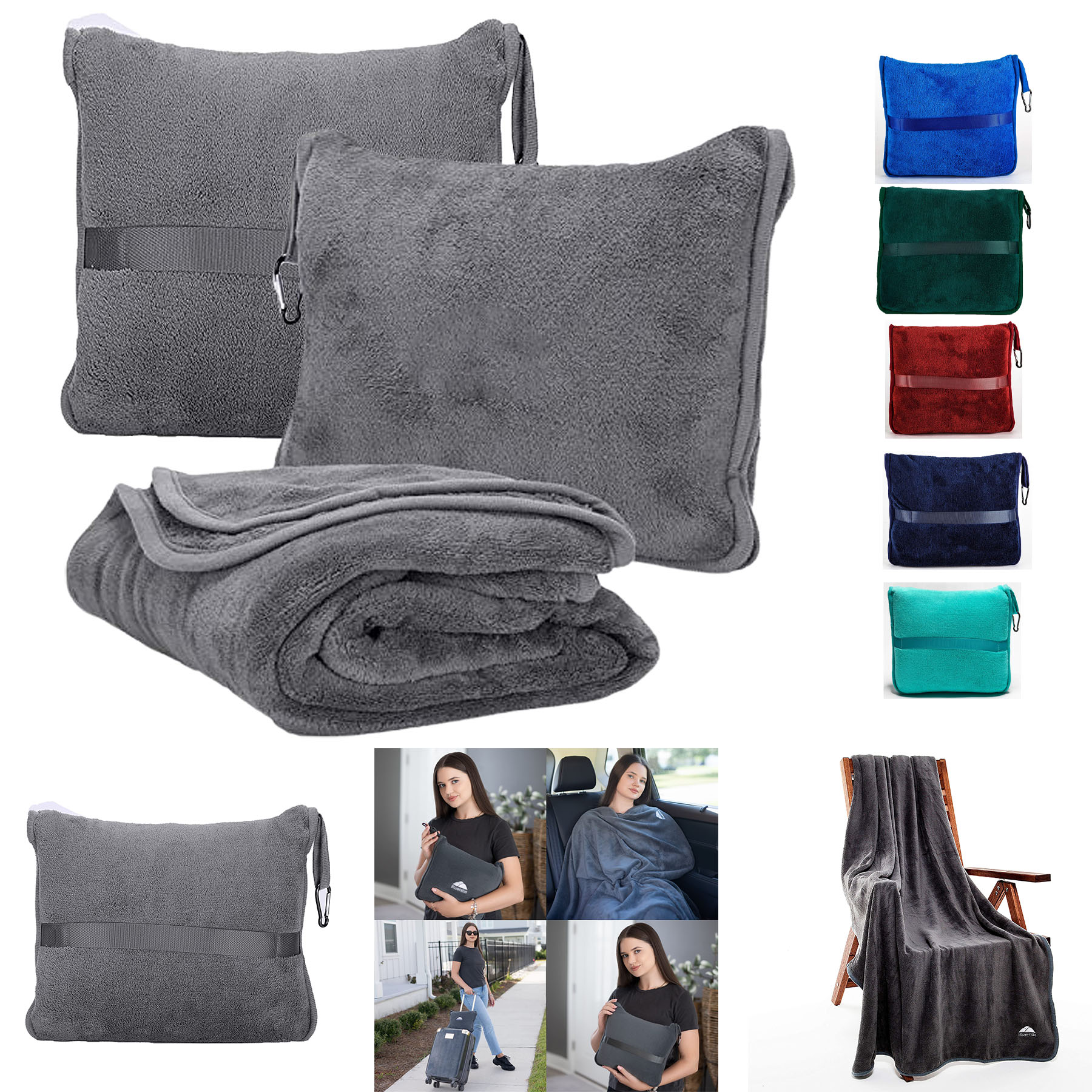 Premium Soft Travel Blanket Pillow