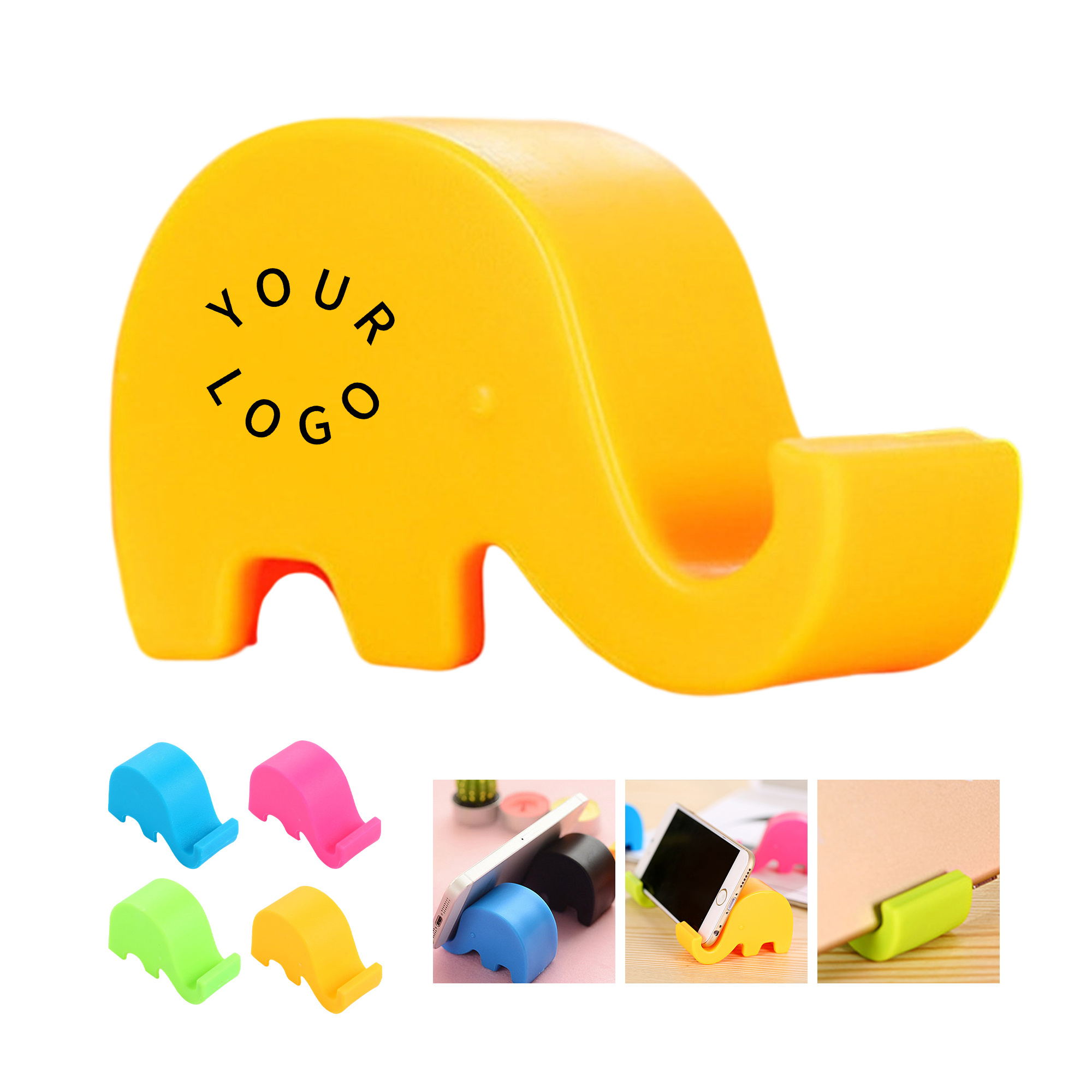 Plastic Baby Elephant Mobile Phone Holder Compact Size 3
