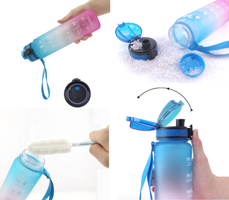 Frosted Fitness Sports Water Bottle, 32 oz. 4
