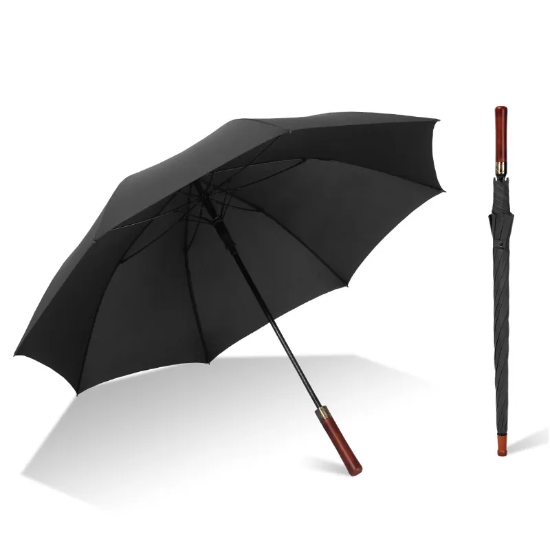 Custom Logo Golf Umbrellas Bulk with Wooden Handle for Promotional Gifts 4