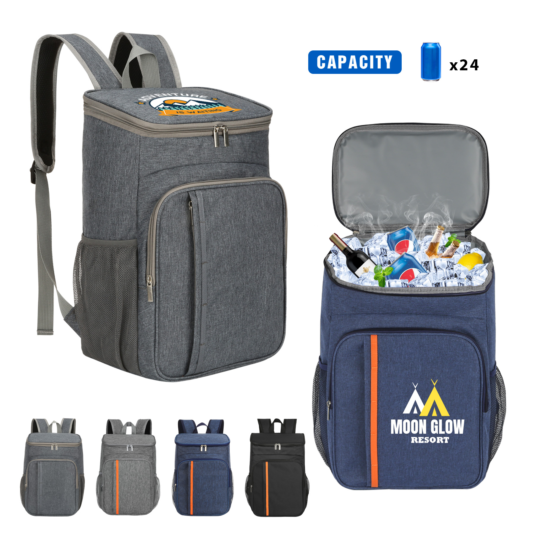 24 Can Insulated Backpack Cooler Bag 6