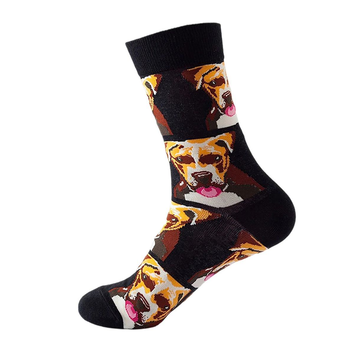 Cotton Crew Socks with Jacquard Pattern 12