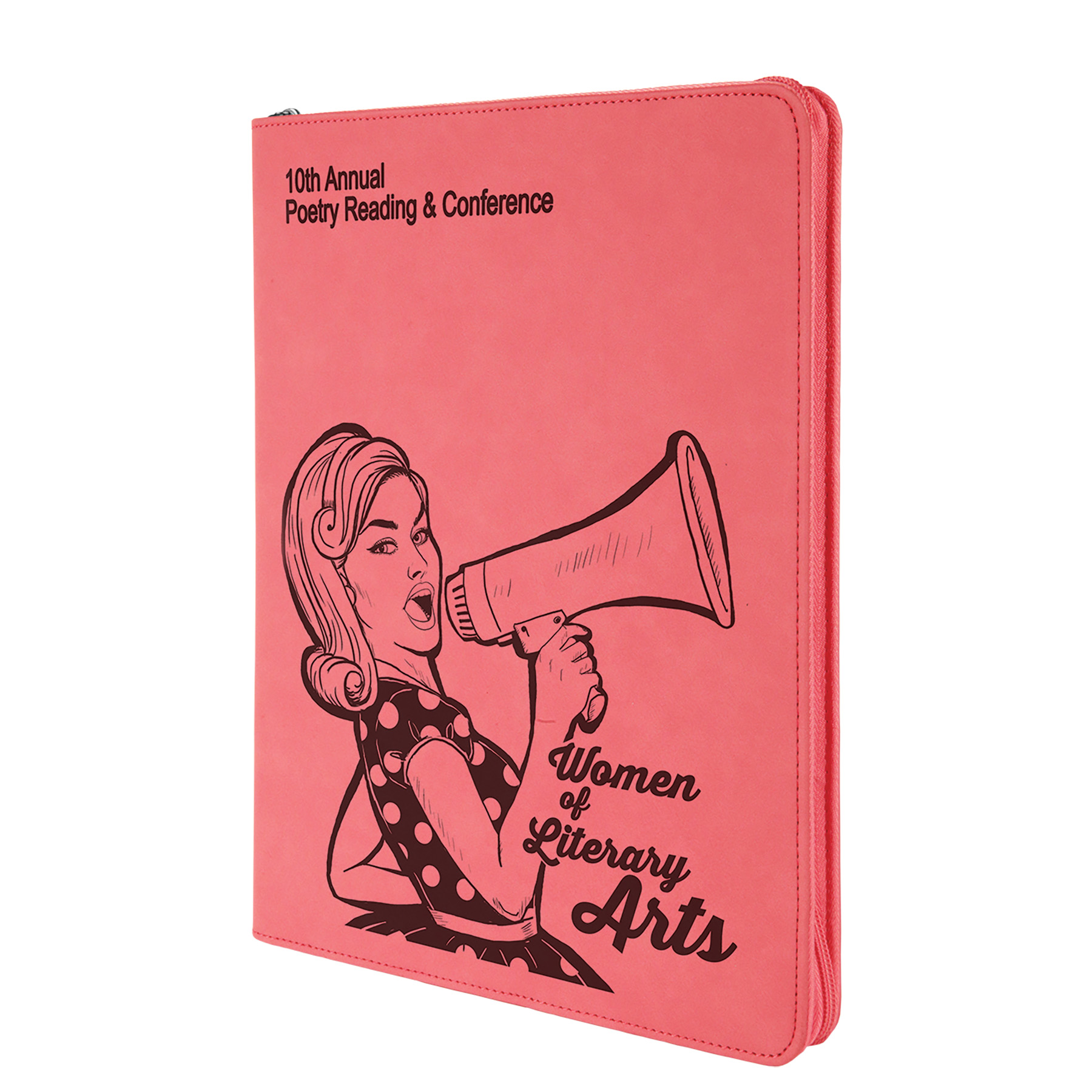9 1/2" x 12" Zipable Leatherette Portfolio with Notepad 10