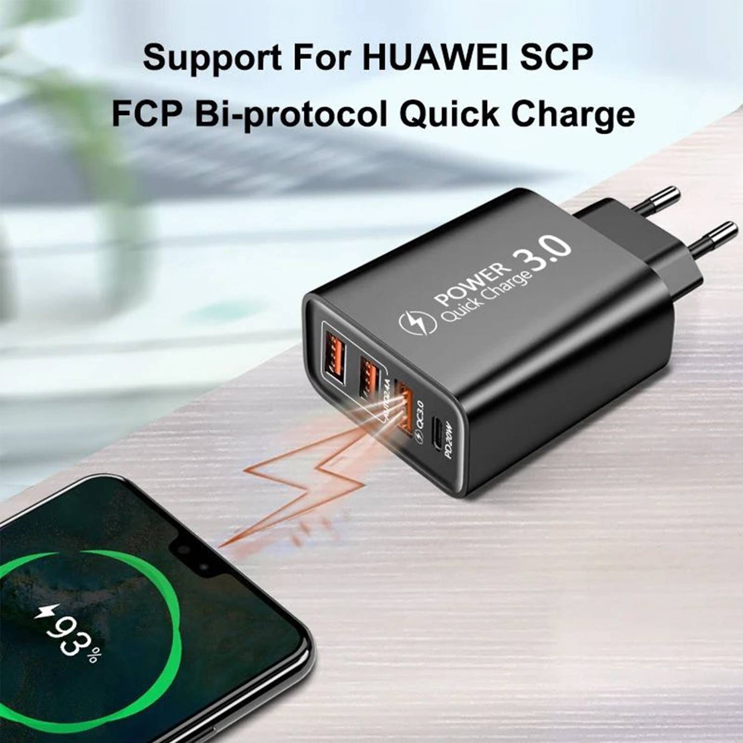 USB Multiport Fast Charging Power Adapter 5